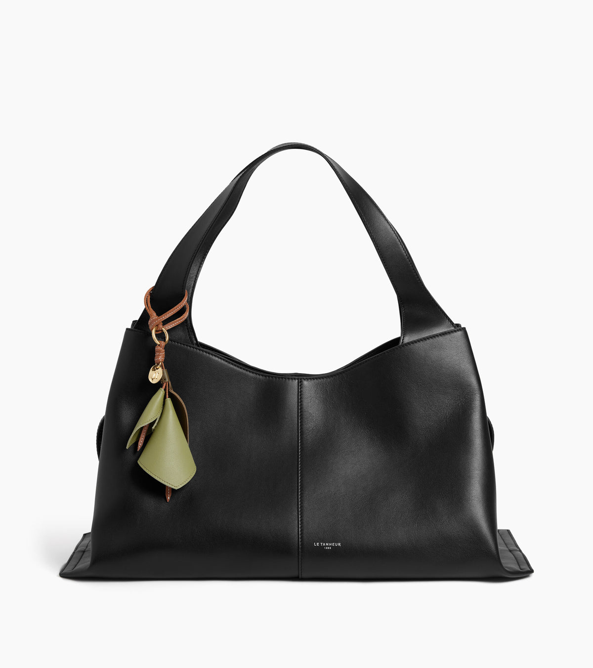 Charms fleur en cuir grainé
