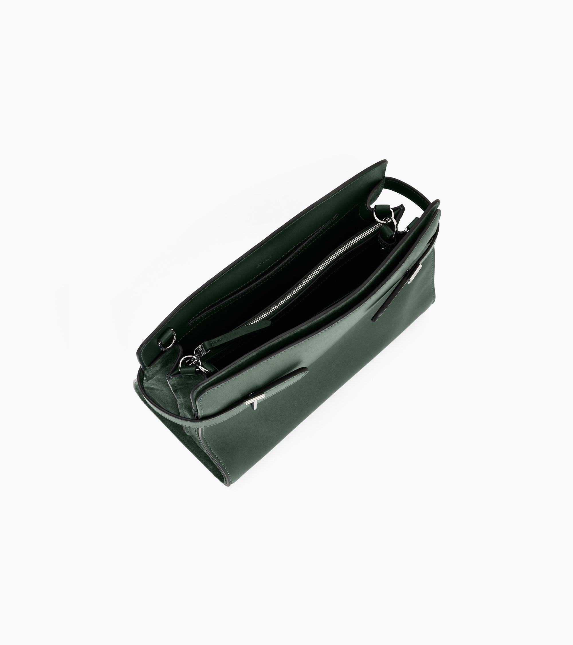 Bolsa de hombro grande modelo Emie en cuero liso y ante