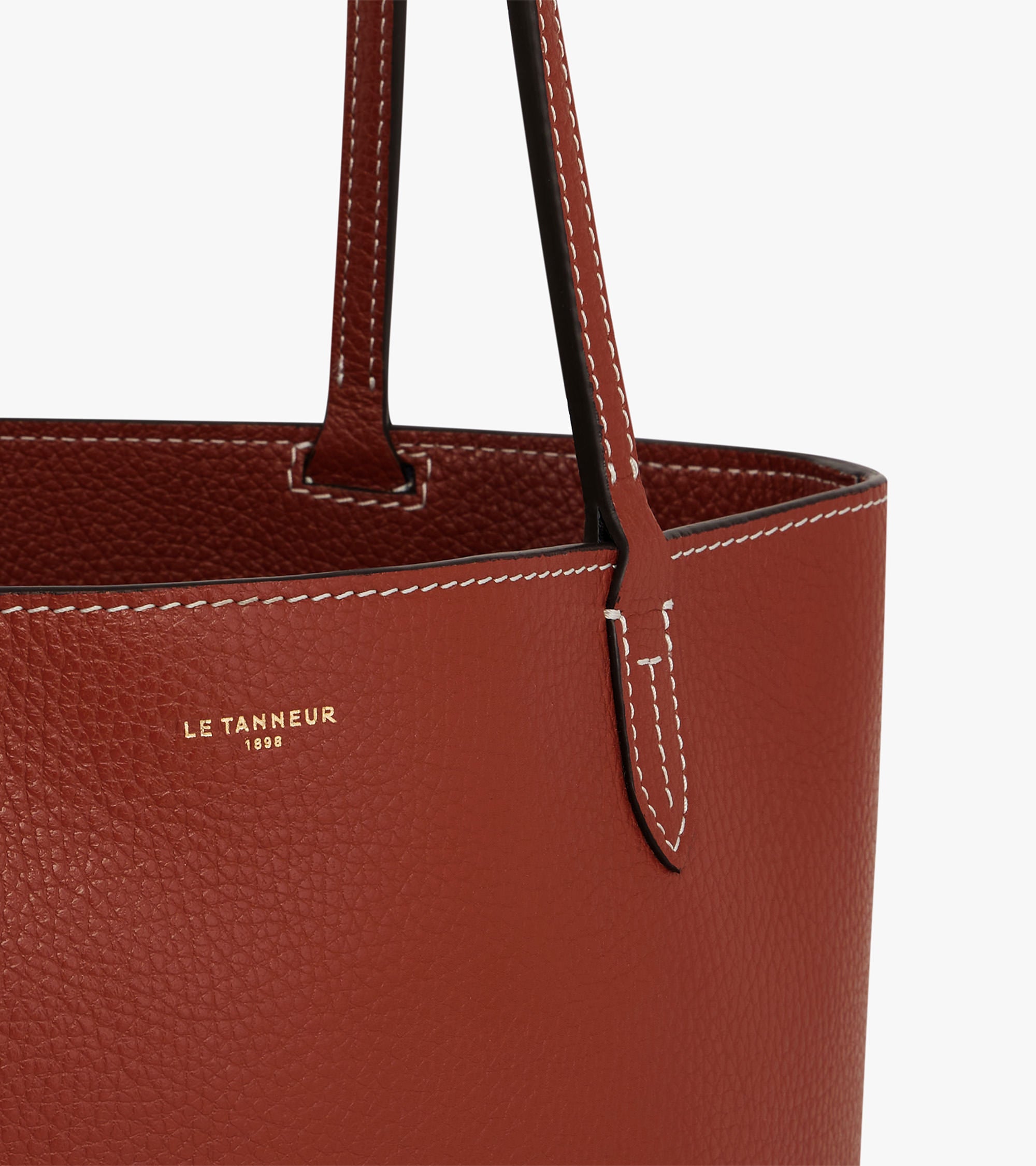 Kleine Tragetasche Louise aus genarbtem Leder