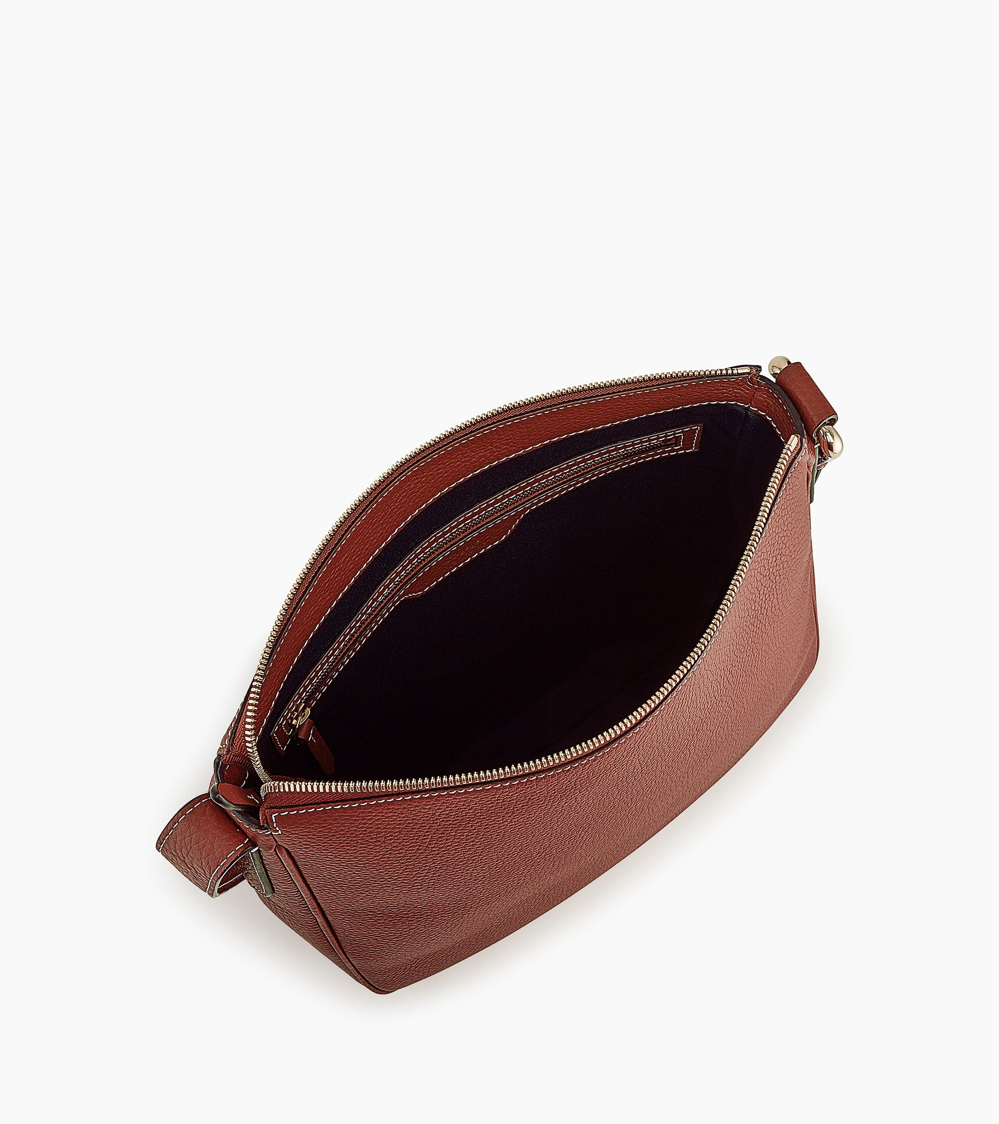 Mittelgroße Hobo-Tasche Madeleine aus genarbtem Kalbsleder