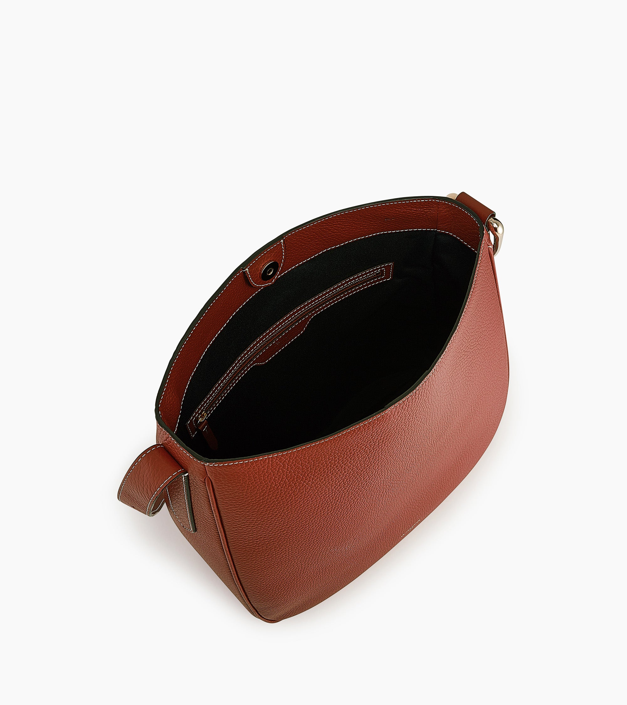 Große Hobo-Tasche Madeleine aus genarbtem Kalbsleder
