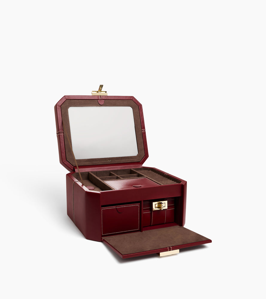 レザー T型留め具 ラージ ジュエリーボックス