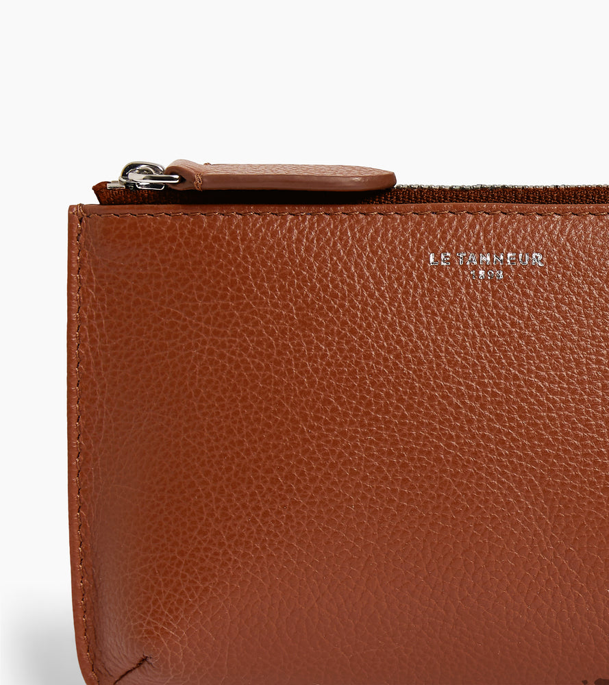 Estuche pequeño CCA de cuero con cremallera