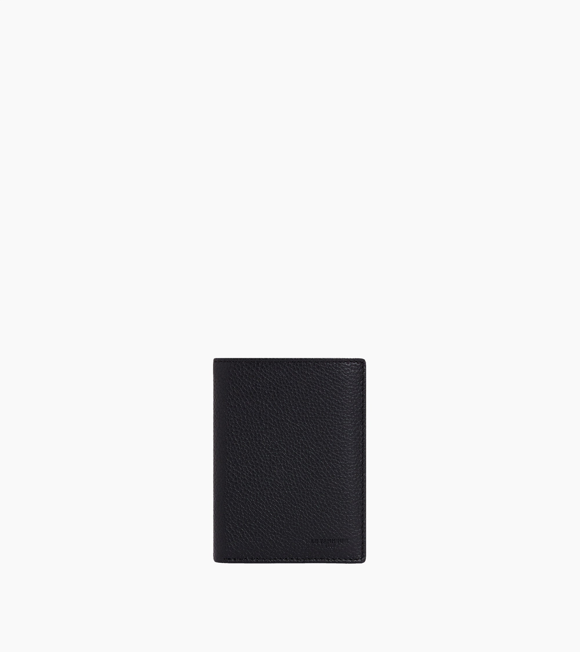 cartera vertical mediana de 2 secciones con cremallera de piel texturizada