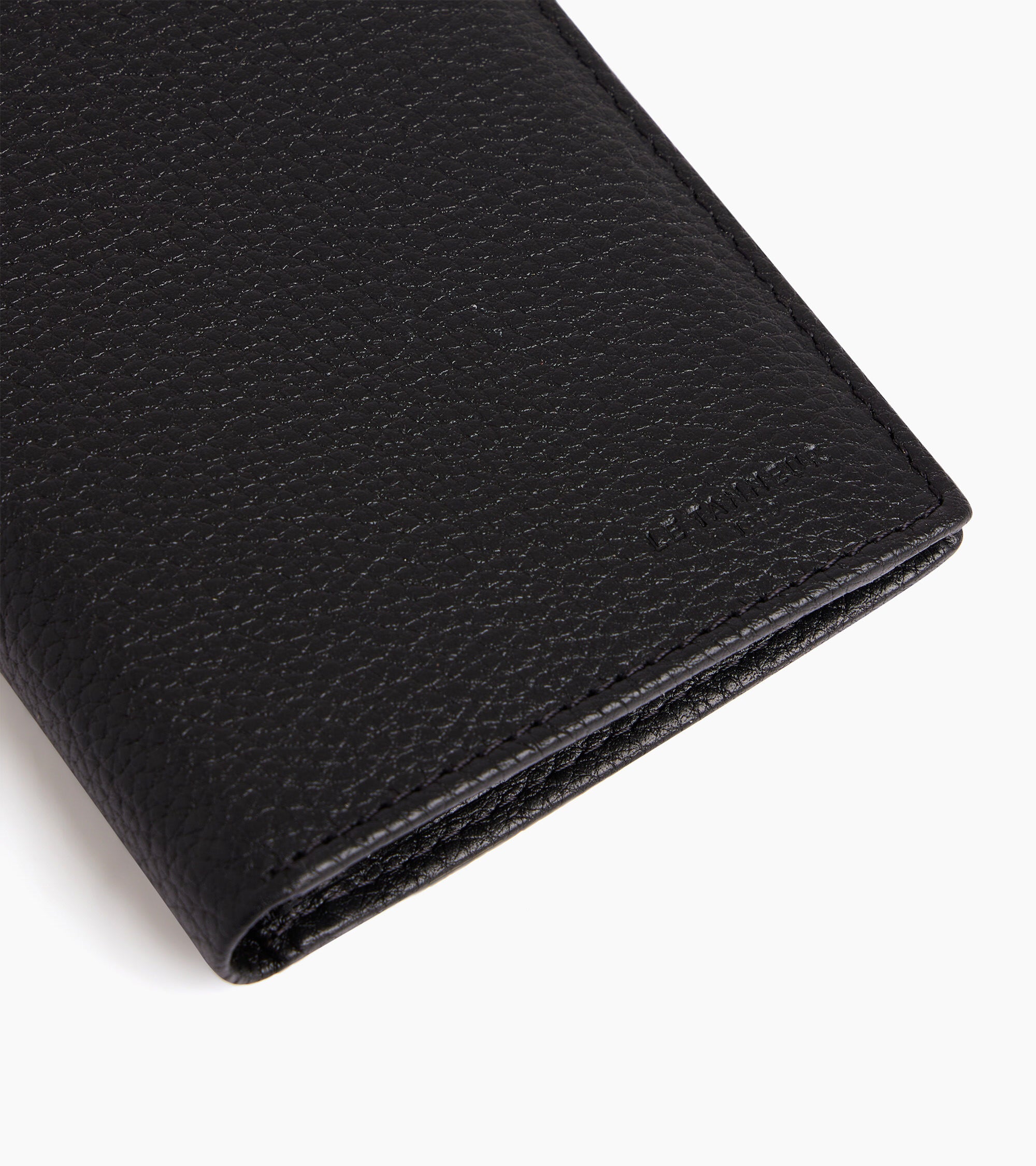 cartera vertical mediana de 2 secciones con cremallera de piel texturizada