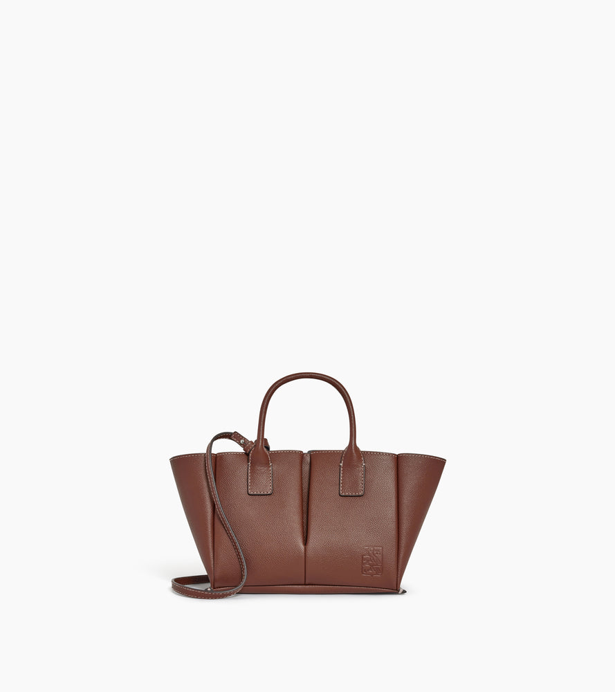 Kleine Elena-Handtasche aus genarbtem Leder