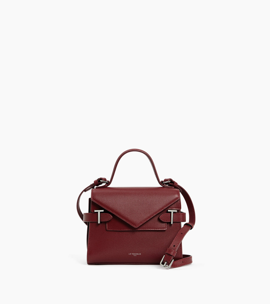 Pequeño bolso de mano con doble solapa Emilie en cuero firma T.