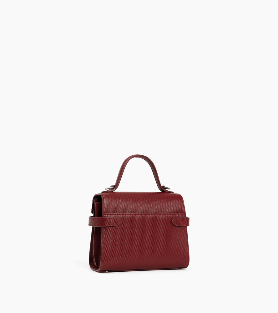 Pequeño bolso de mano con doble solapa Emilie en cuero firma T.