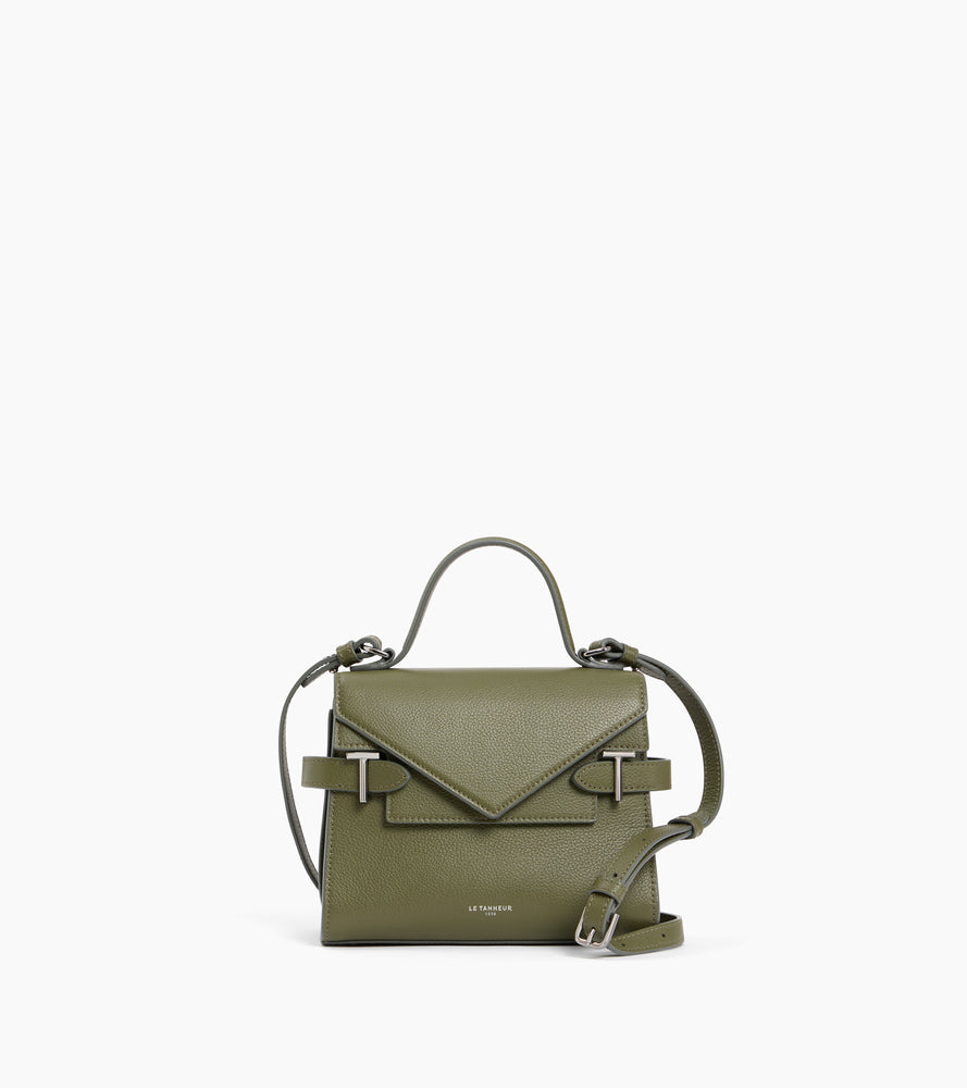 Bolso de mano pequeño Emilie de piel texturizada con doble solapa