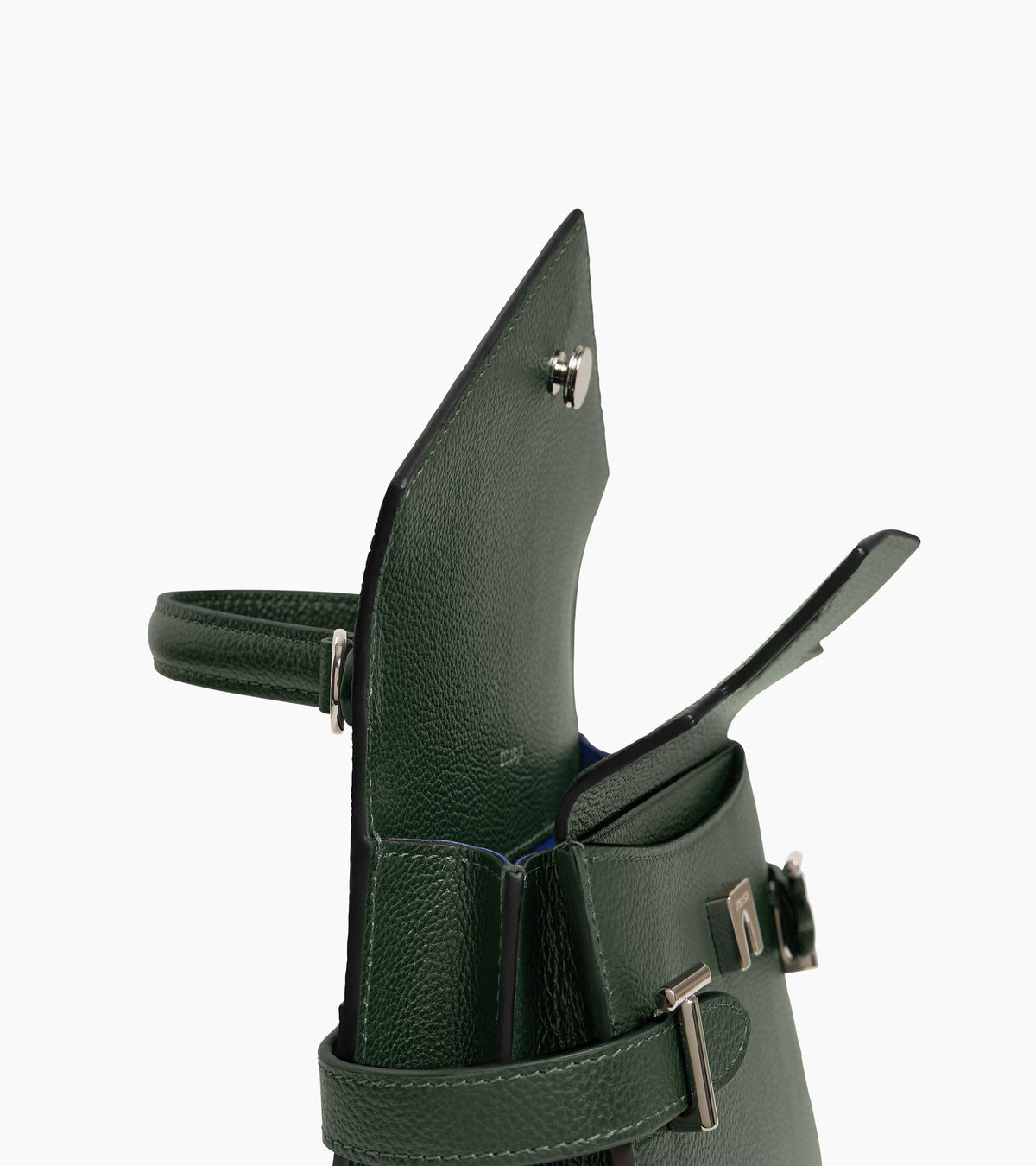 Bolso de mano pequeño Emilie de piel texturizada con doble solapa