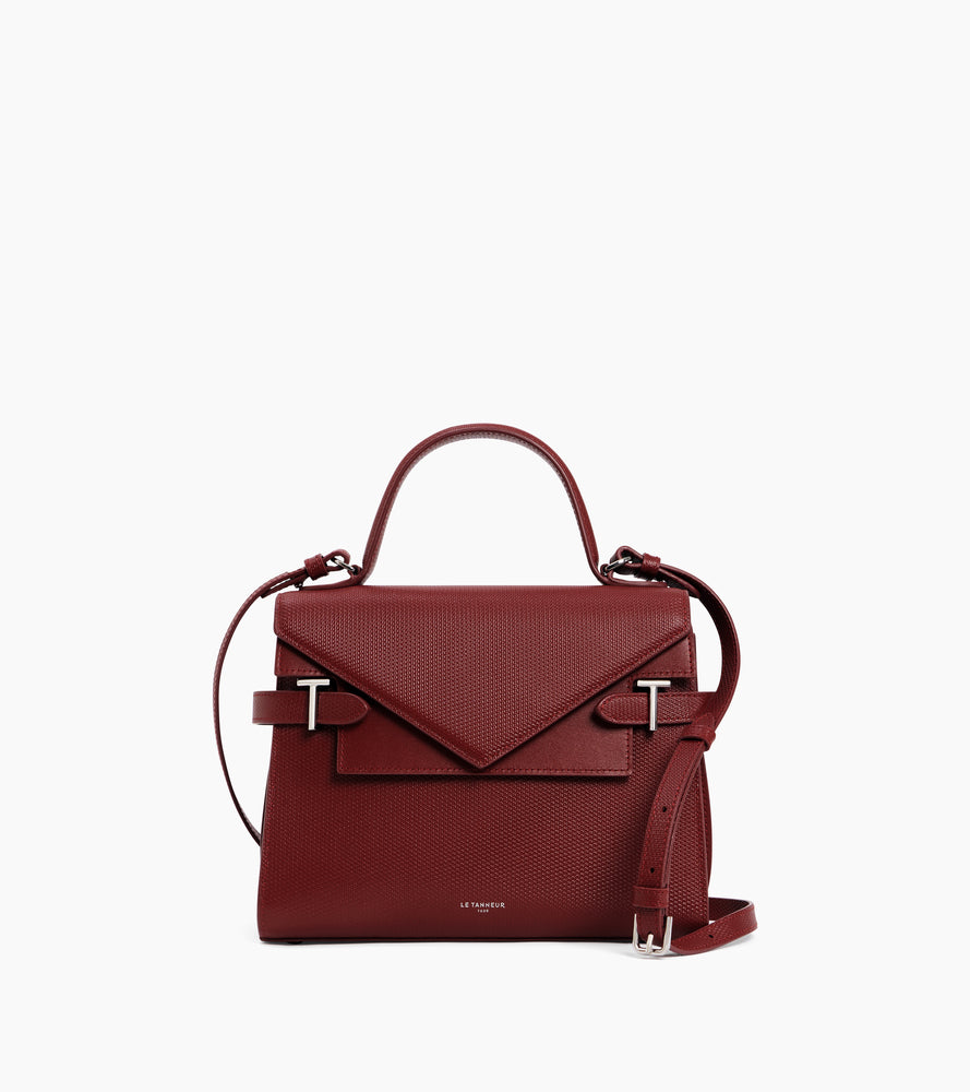 Bolso de mano mediano Emilie de piel signature T con doble solapa