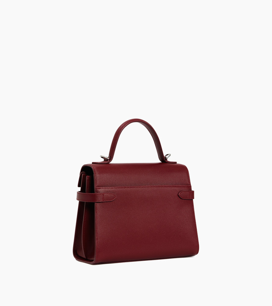 Bolso de mano mediano Emilie de piel signature T con doble solapa