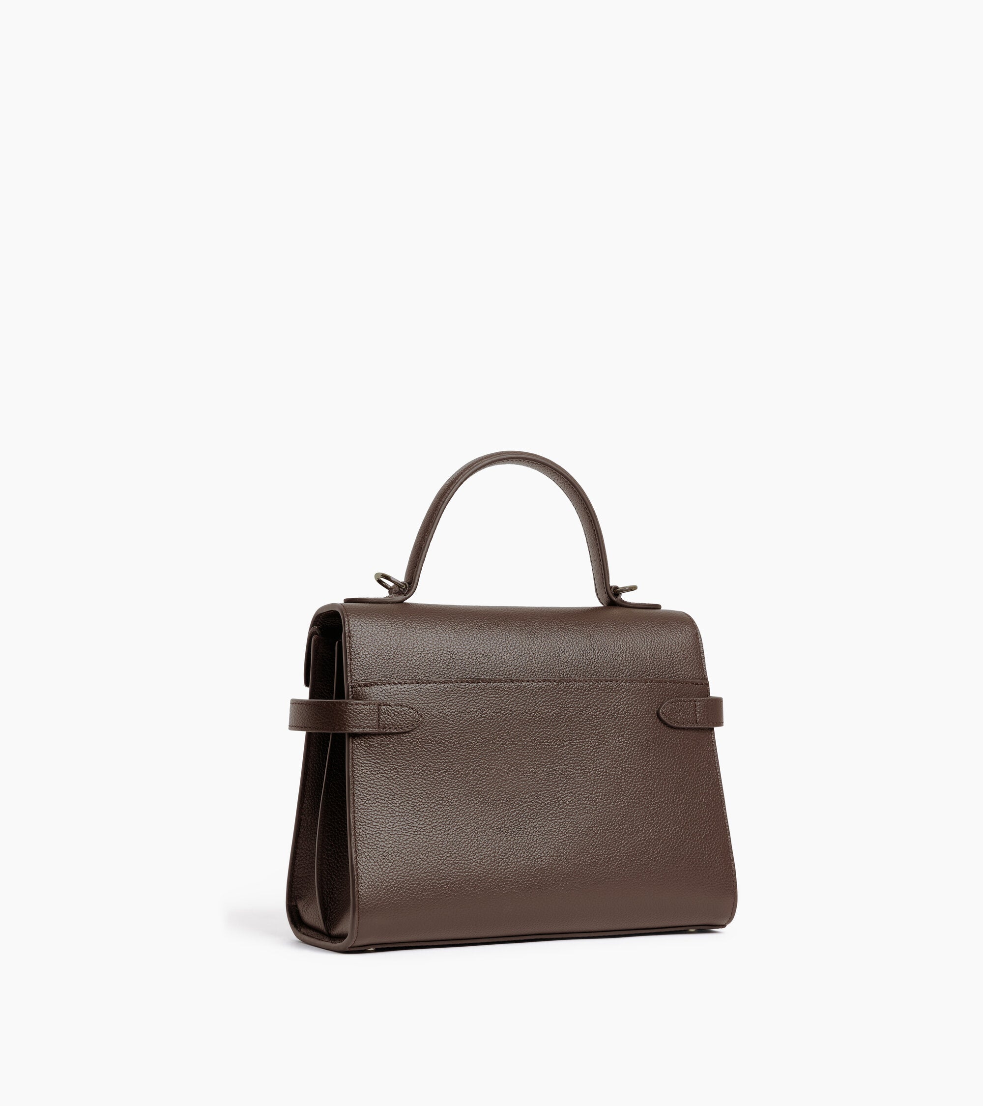 Bolso de mano mediano Emilie de piel texturizada con doble solapa