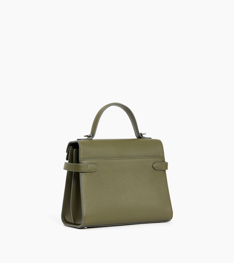 Bolso de mano mediano Emilie de piel texturizada con doble solapa
