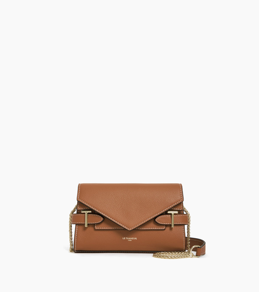 Bolso de mano doble solapa de piel texturizada Emilie