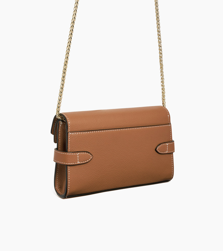 Bolso de mano doble solapa de piel texturizada Emilie