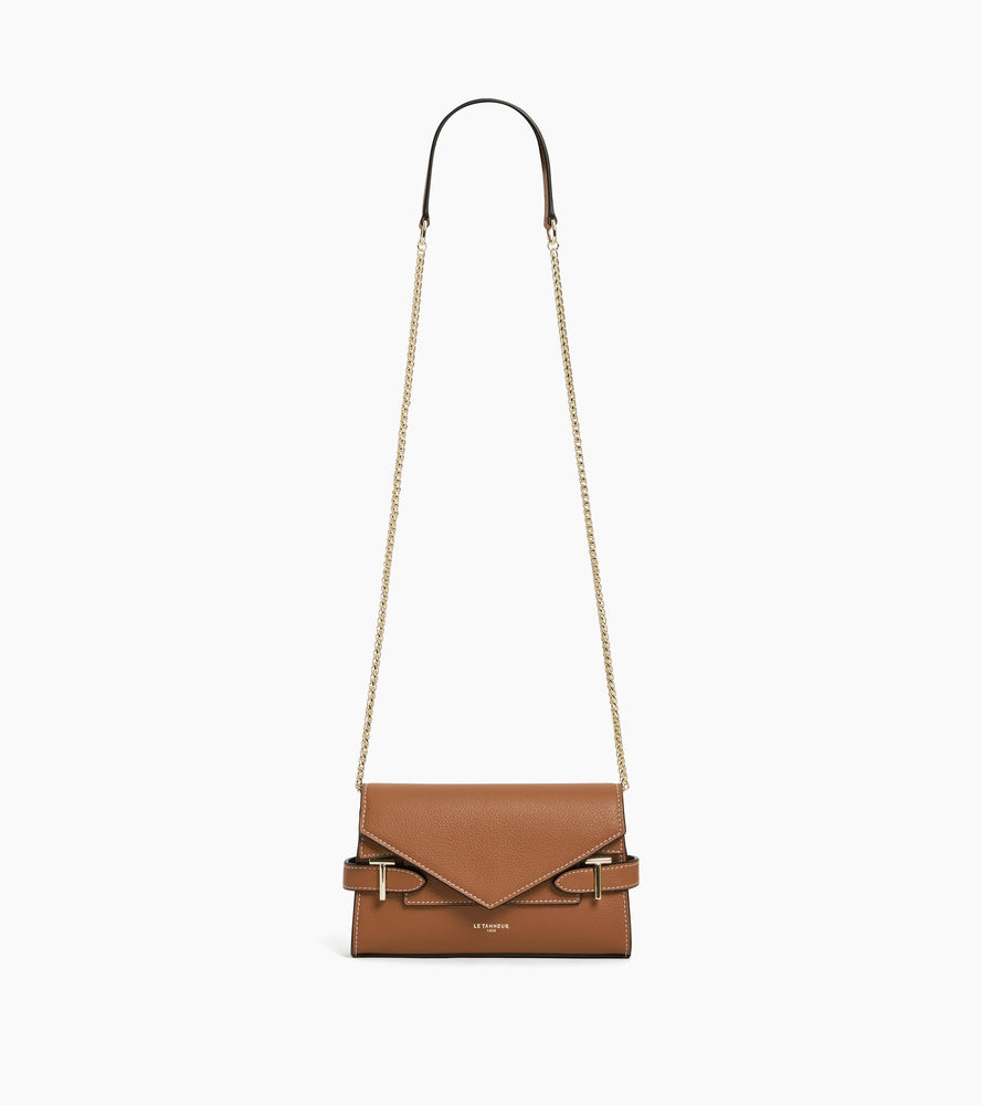 Bolso de mano doble solapa de piel texturizada Emilie