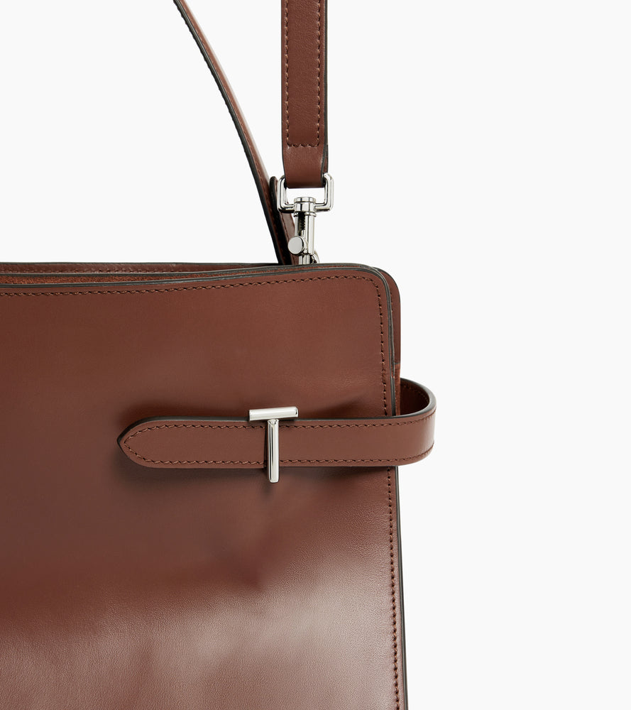 Sac porté épaule grand modèle Emie en cuir lisse et nubuck