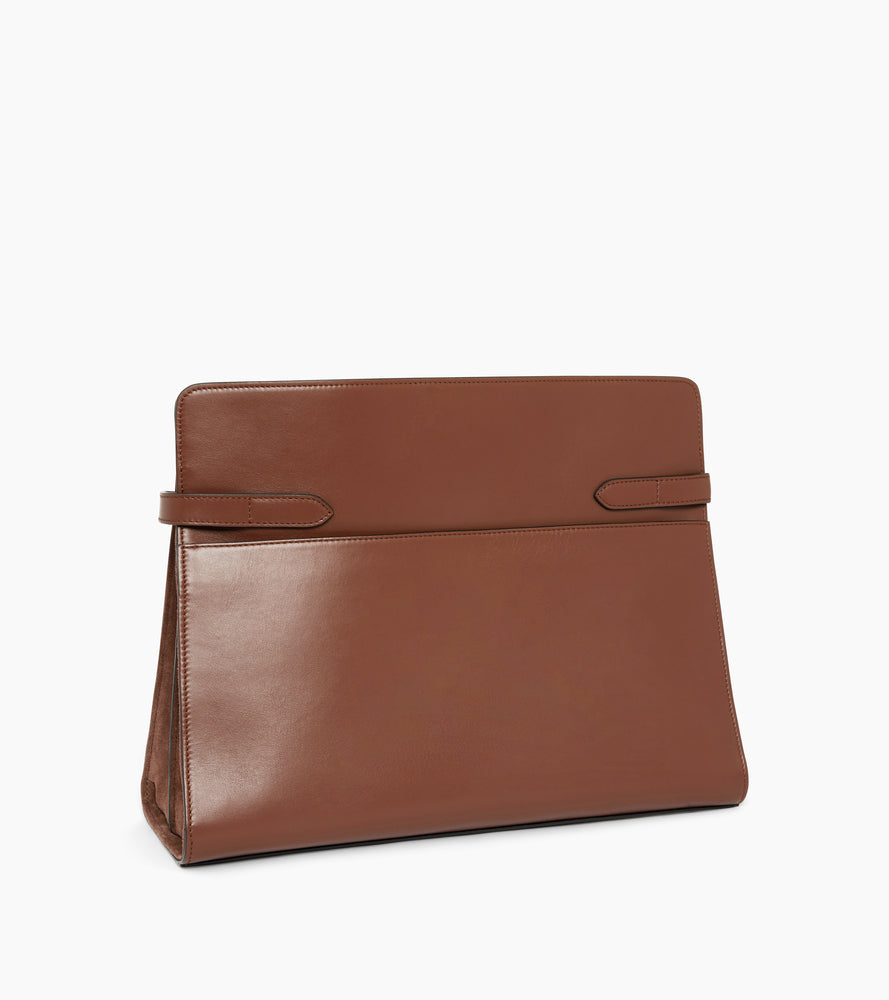 Sac porté épaule modèle maxi Emie en cuir lisse et nubuck