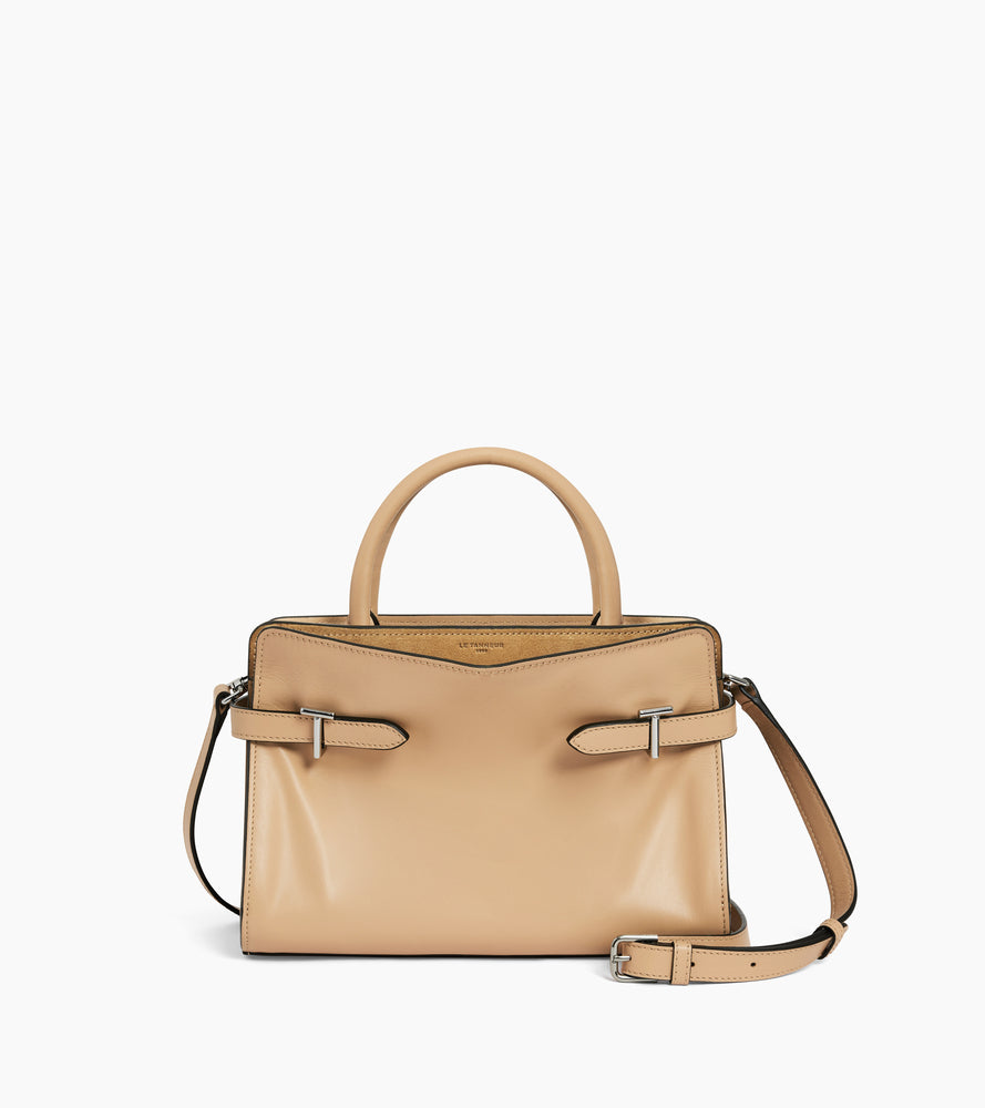Mittelgroße Handtasche Emie aus Glatt- und Nubukleder