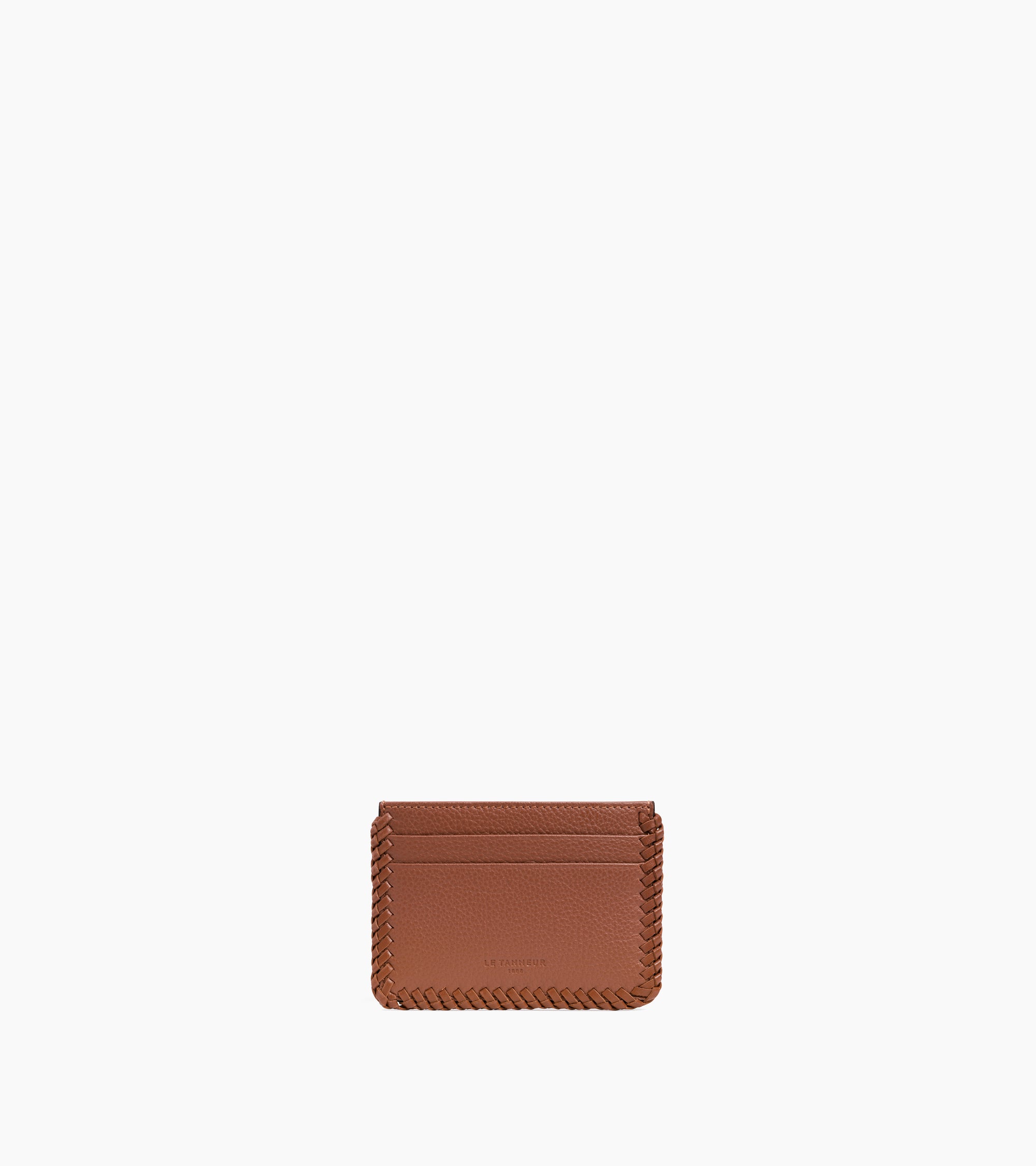 Porte cartes Emilie en cuir grainé avec surpiqûres