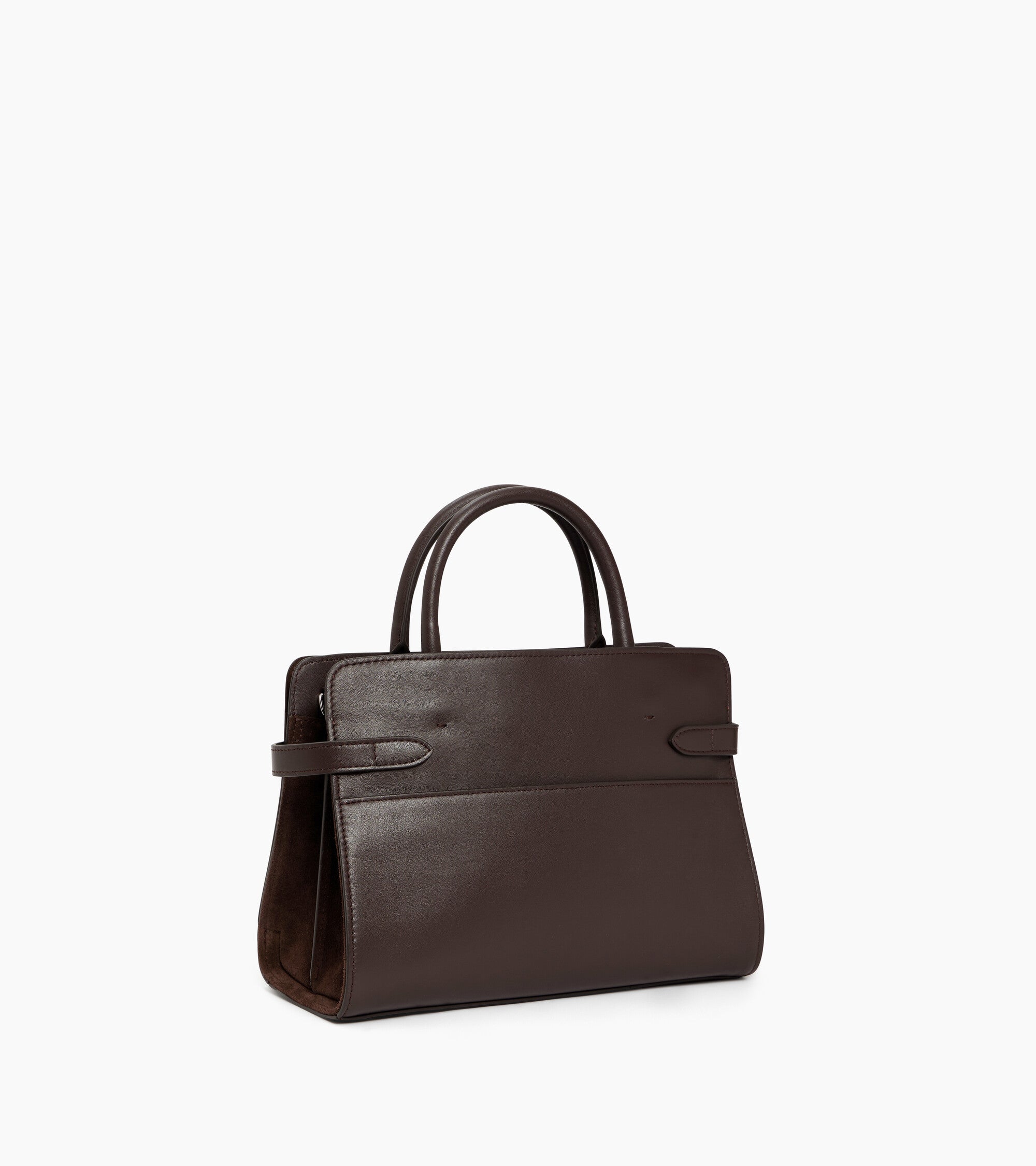 Bolso mediano Emie de piel lisa y serraje con acabado de terciopelo