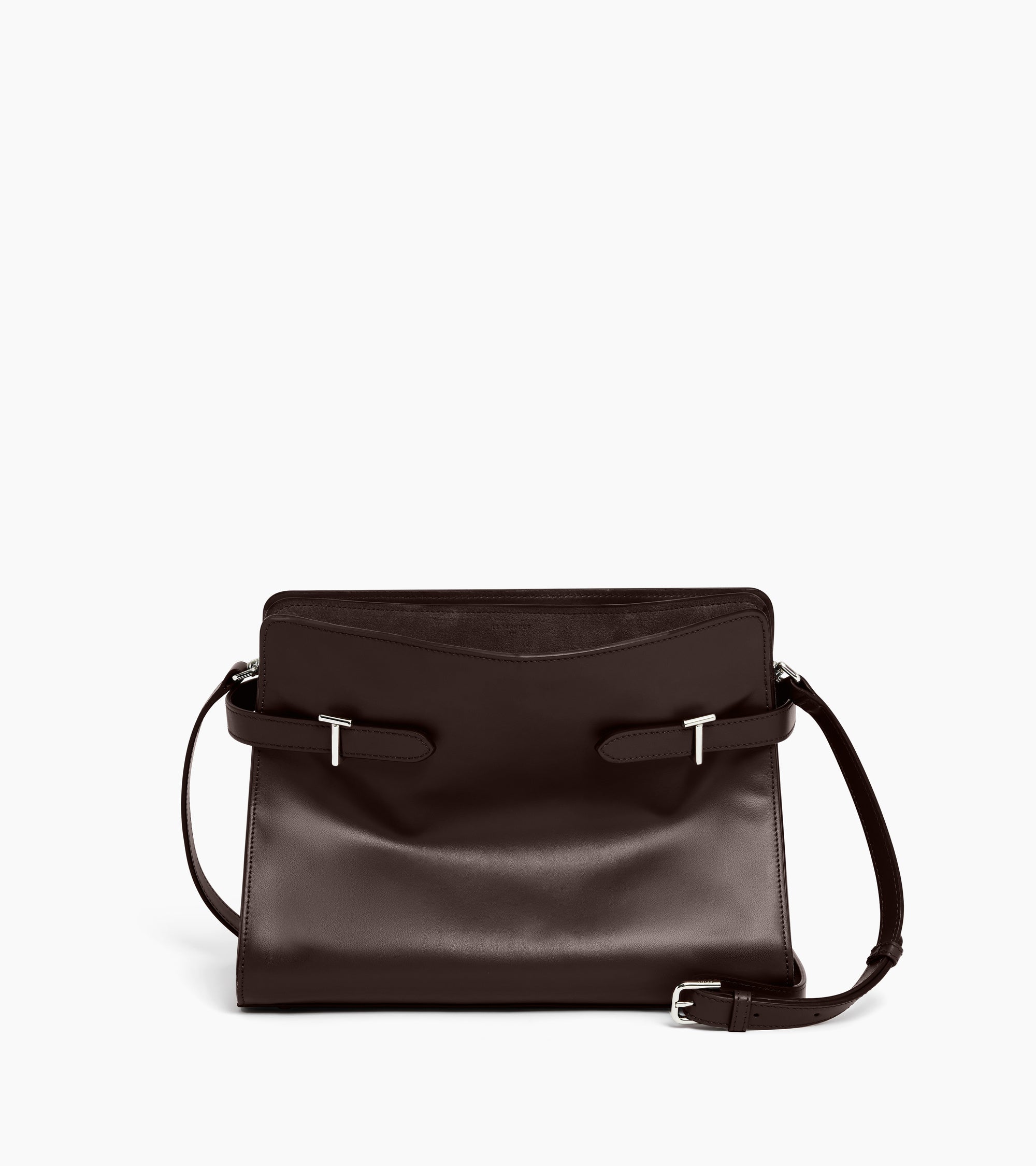 Bolsa de hombro grande modelo Emie en cuero liso y nobuk