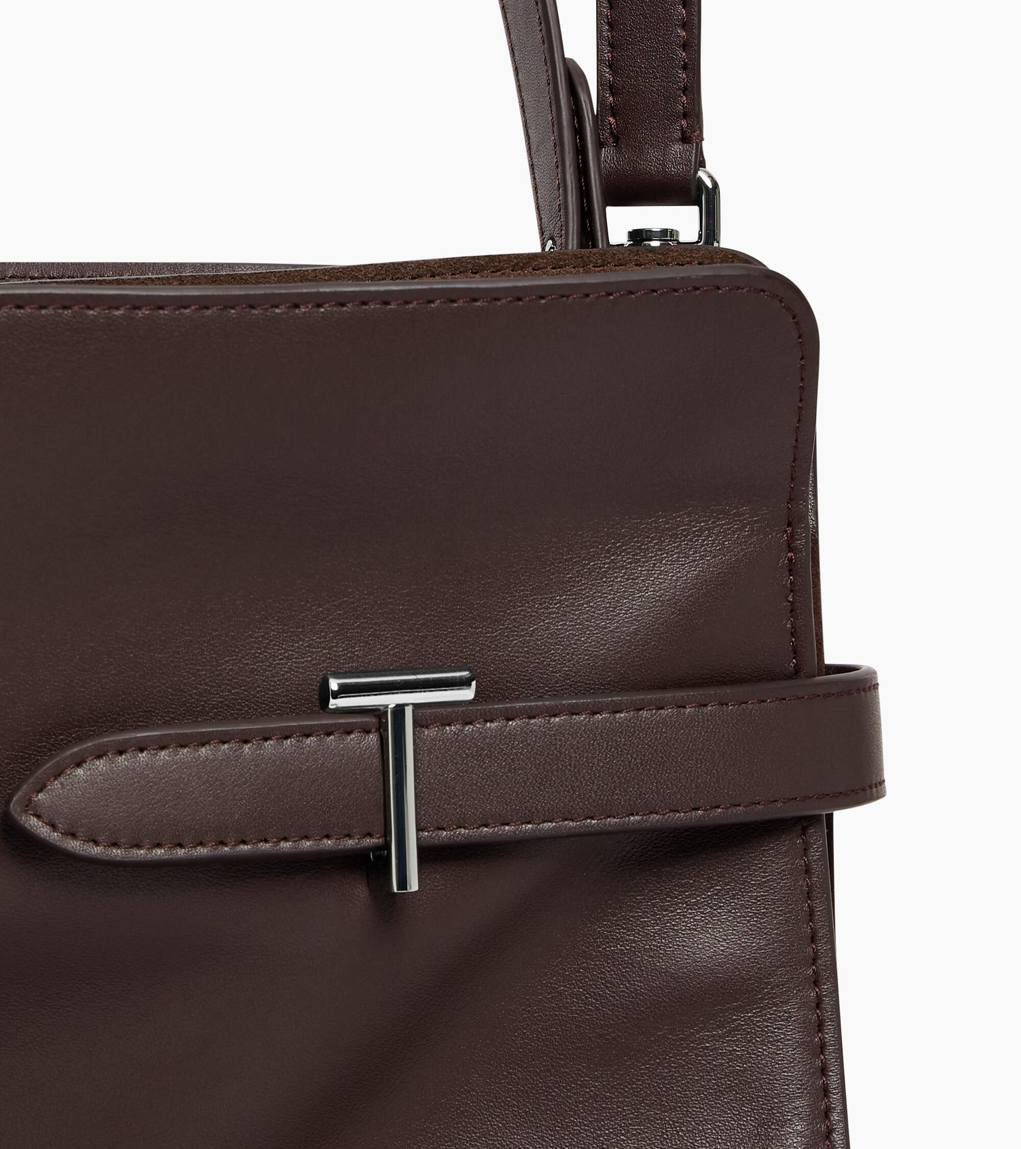 Bolsa de hombro modelo maxi Emie en cuero liso y nobuk