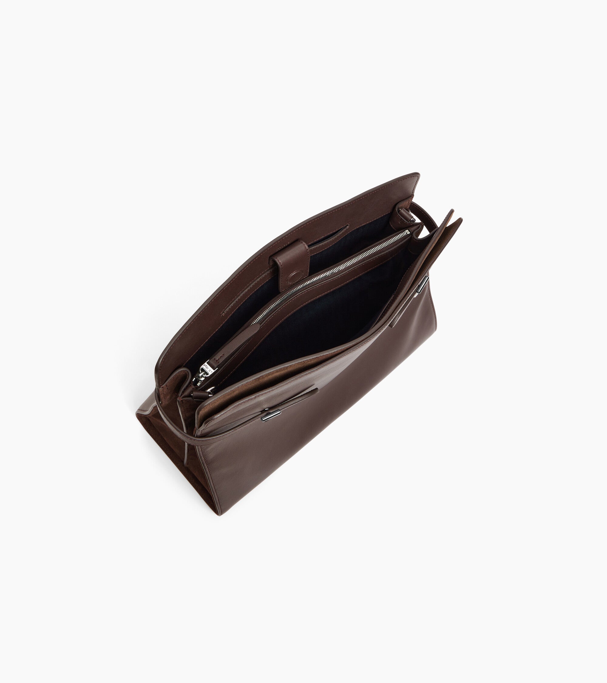 Bolsa de hombro modelo maxi Emie en cuero liso y nobuk