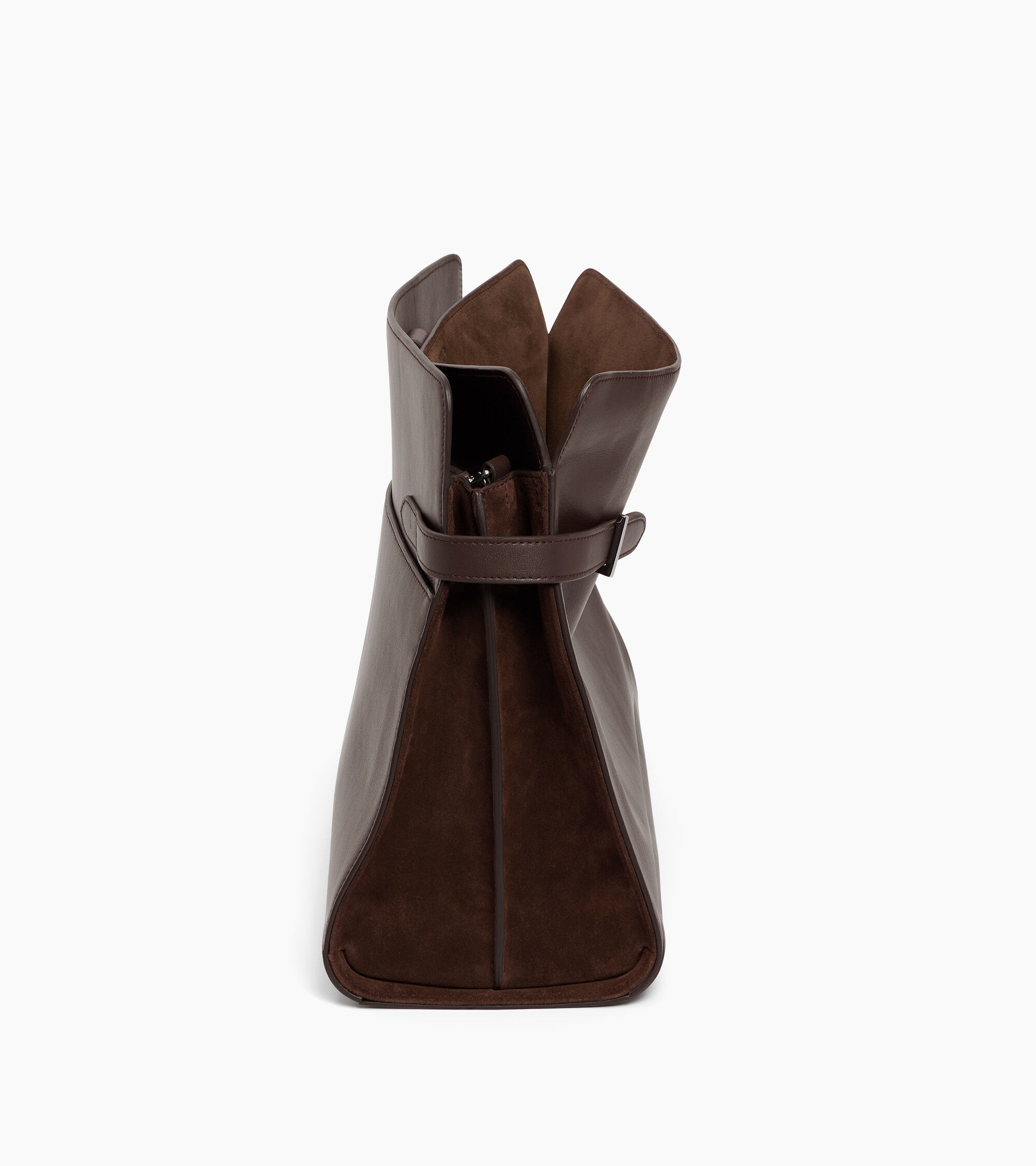 Bolsa de hombro modelo maxi Emie en cuero liso y nobuk