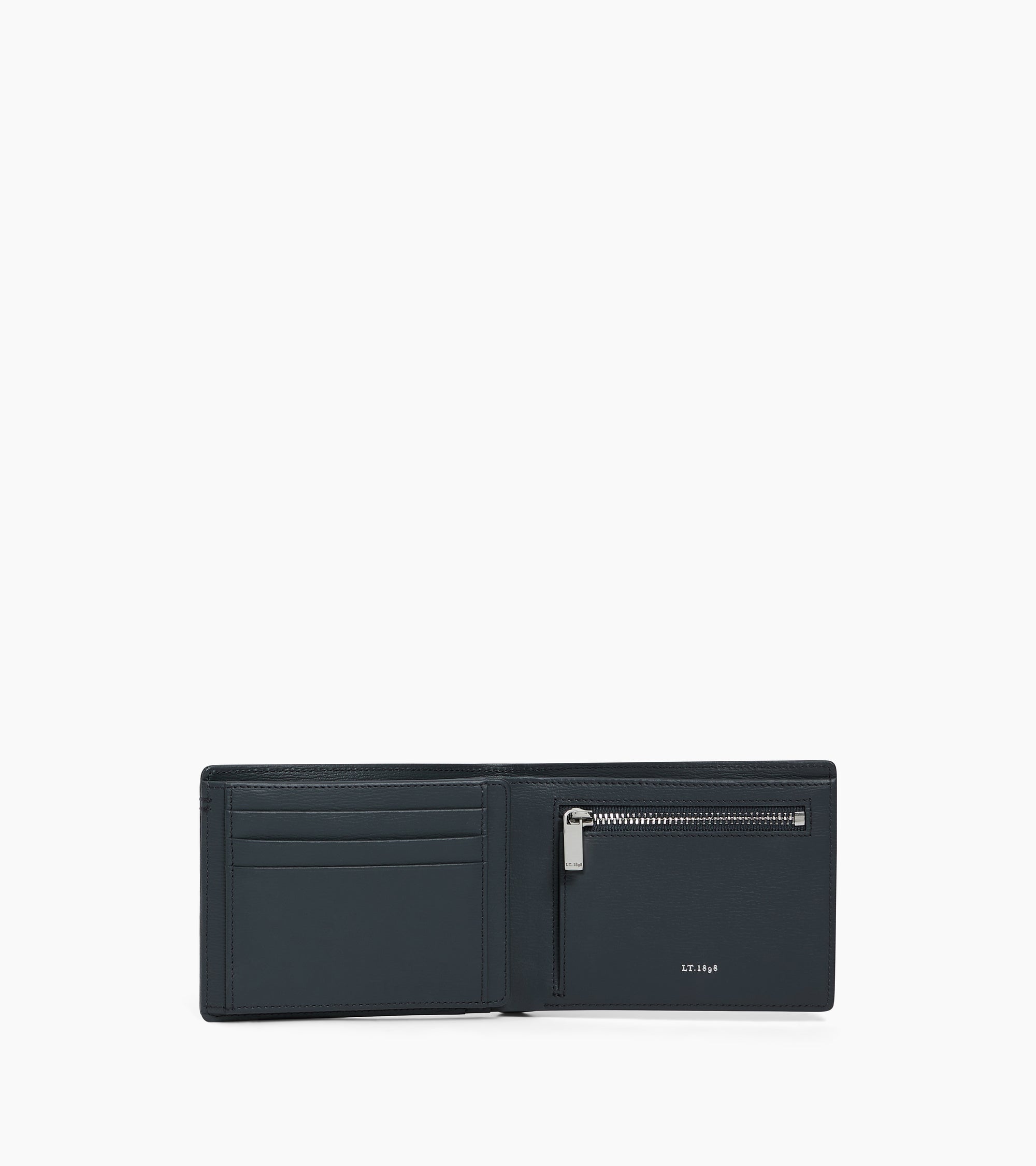 Cartera horizontal de dos secciones Lucien de piel con corcho