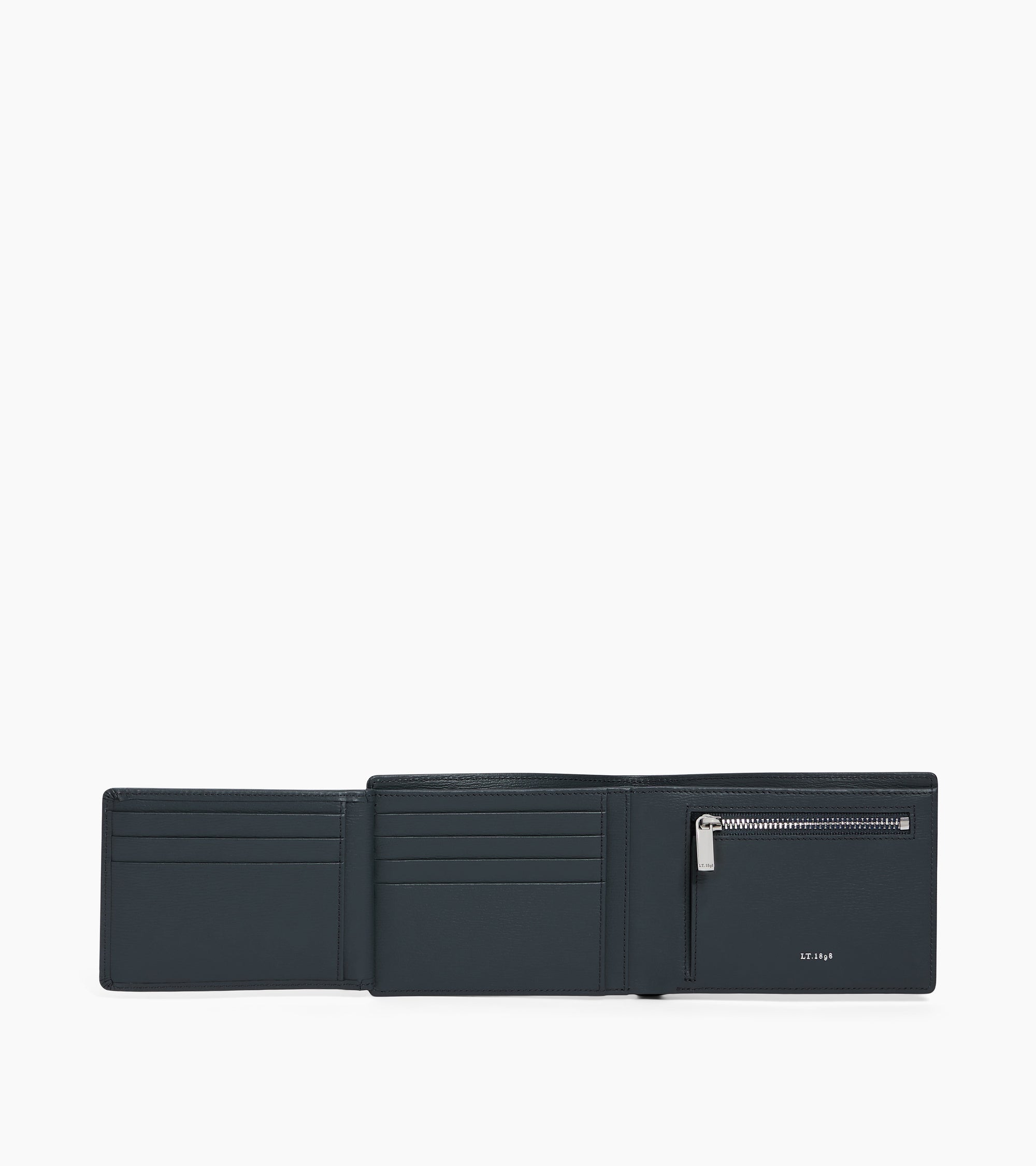 Cartera horizontal de dos secciones Lucien de piel con corcho