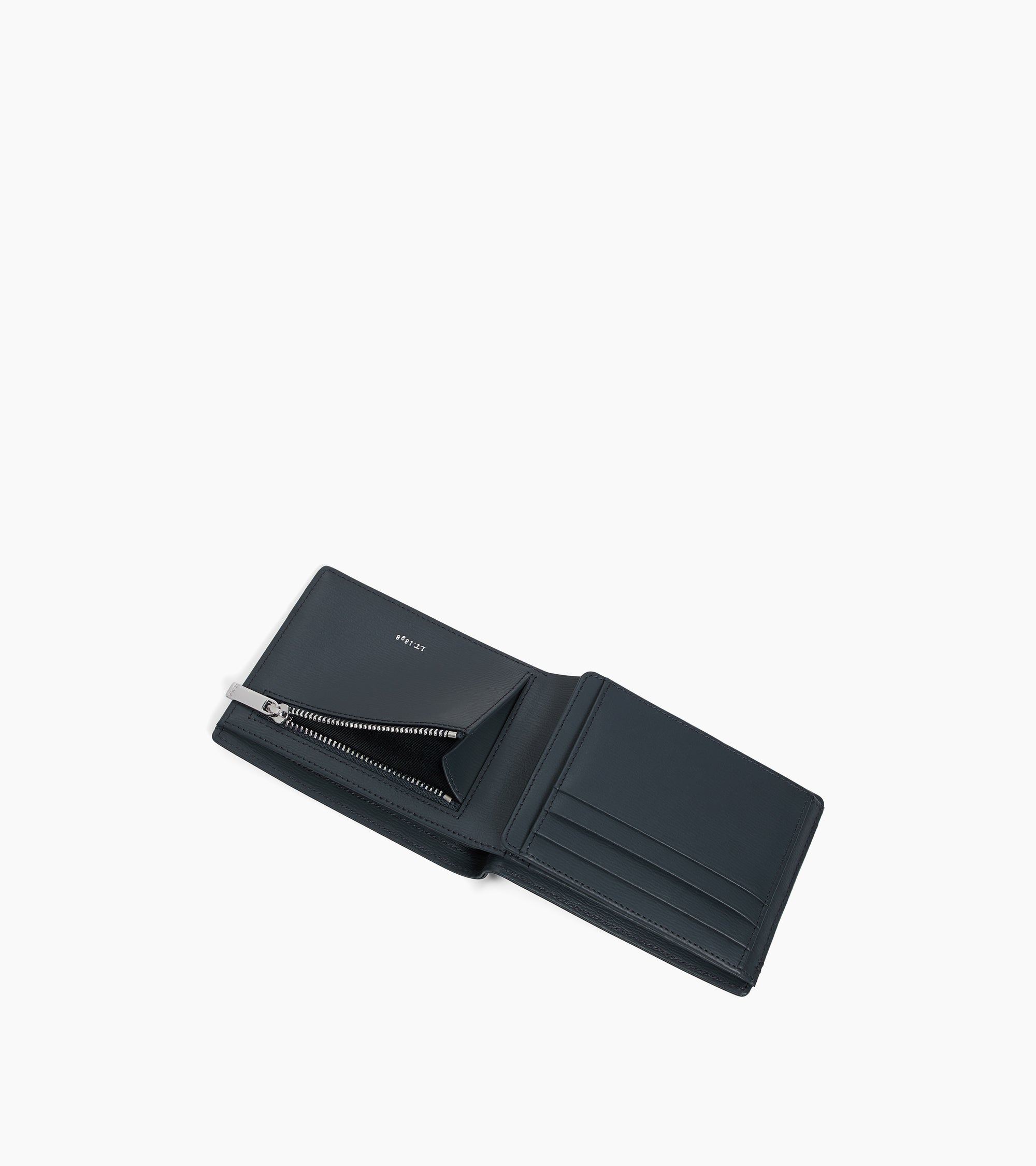 Cartera horizontal de dos secciones Lucien de piel con corcho