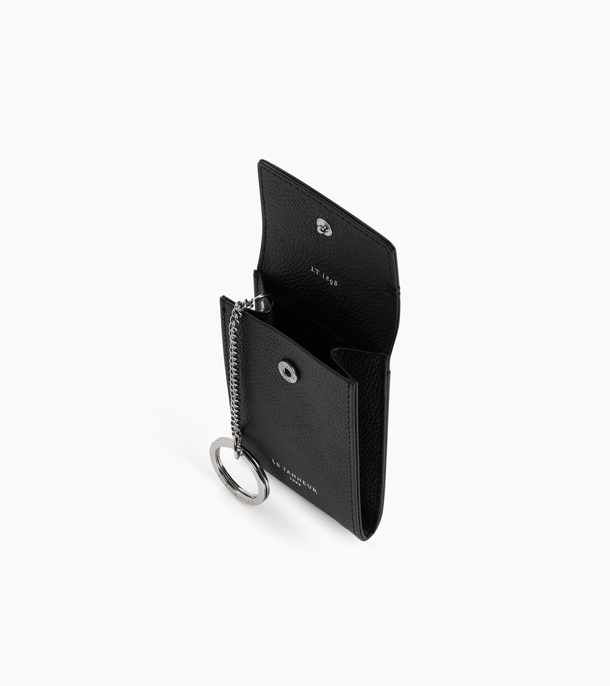 Estuche de llaves con solapa Lucien de piel texturizada