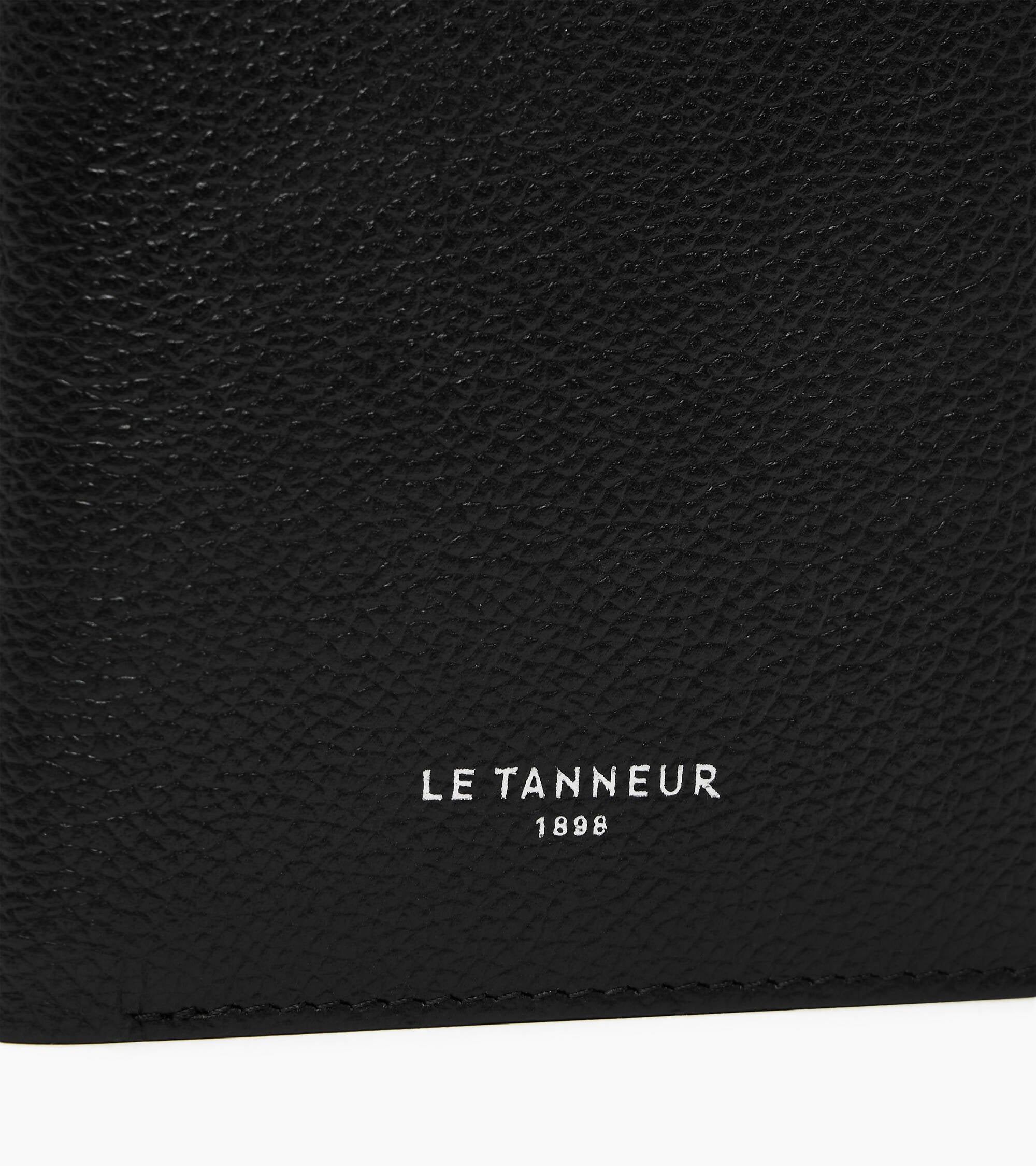 Cartera vertical pequeña con cremallera Lucien de piel granulada
