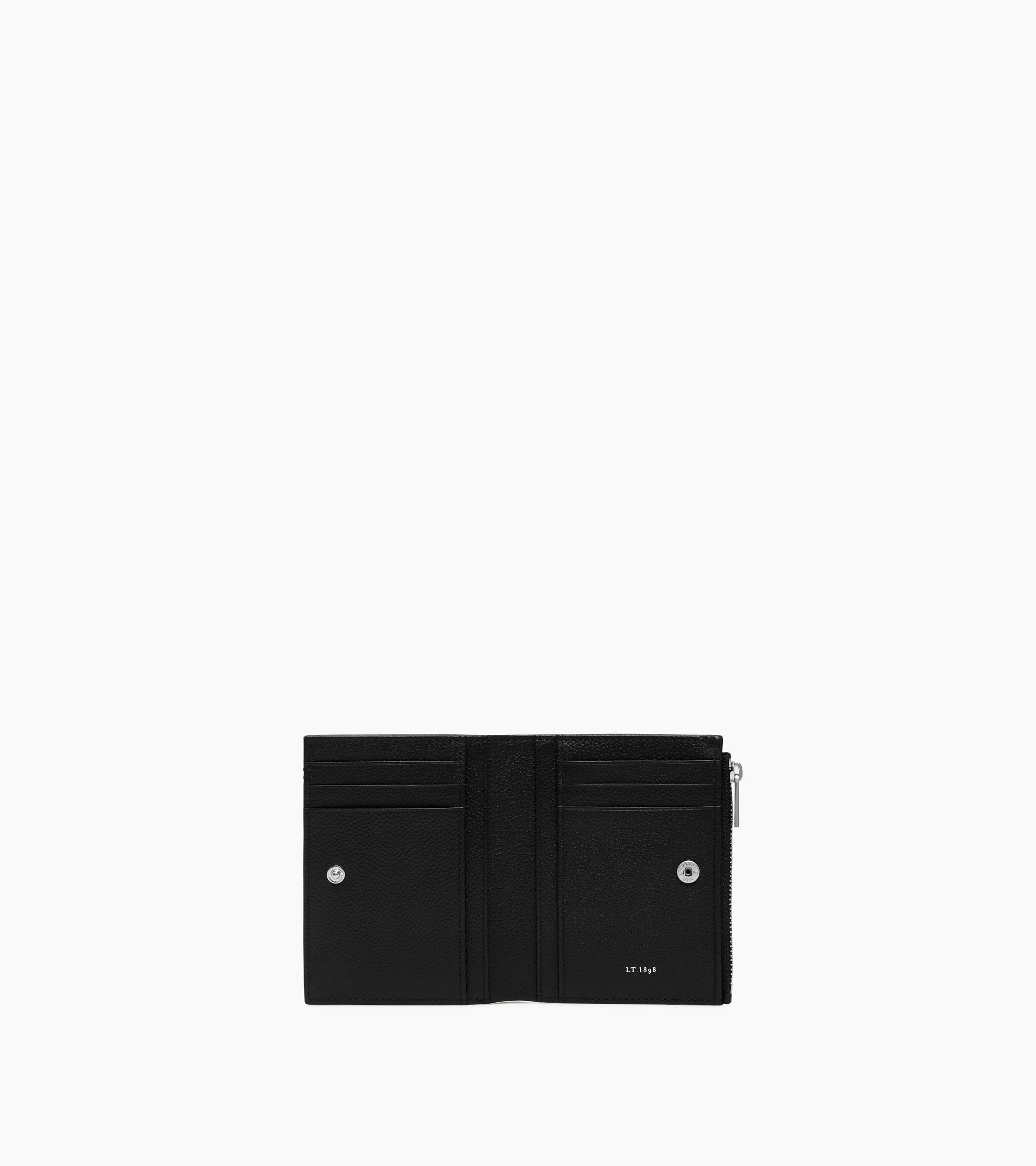 Cartera vertical pequeña con cremallera Lucien de piel granulada