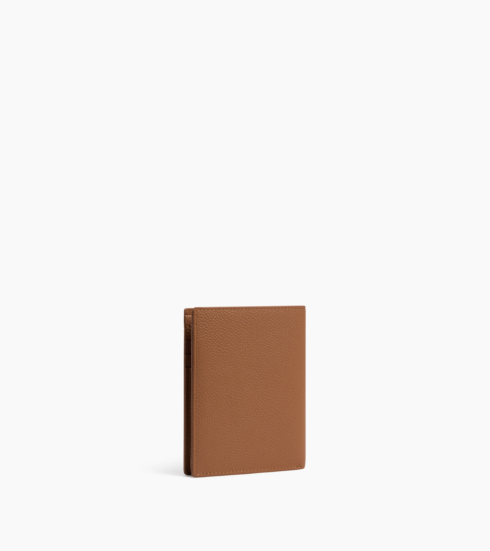 Lucien medium vertical zipped wallet in grained leather