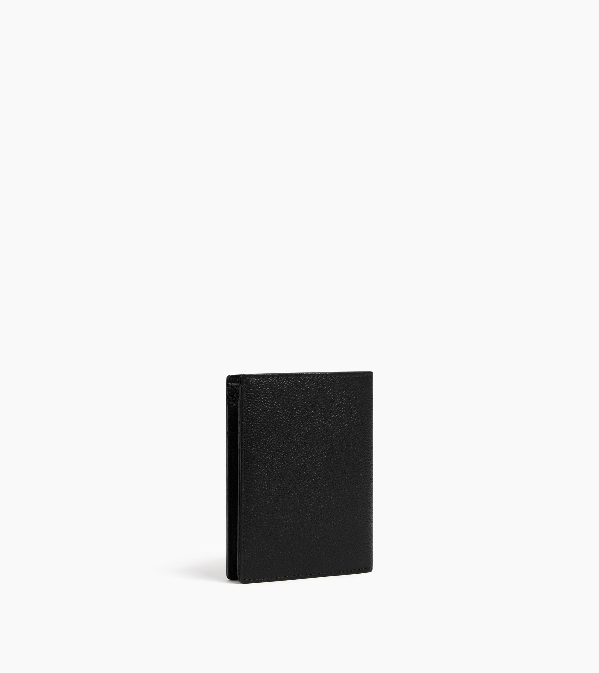 Cartera vertical mediana con cremallera Lucien de piel granulada
