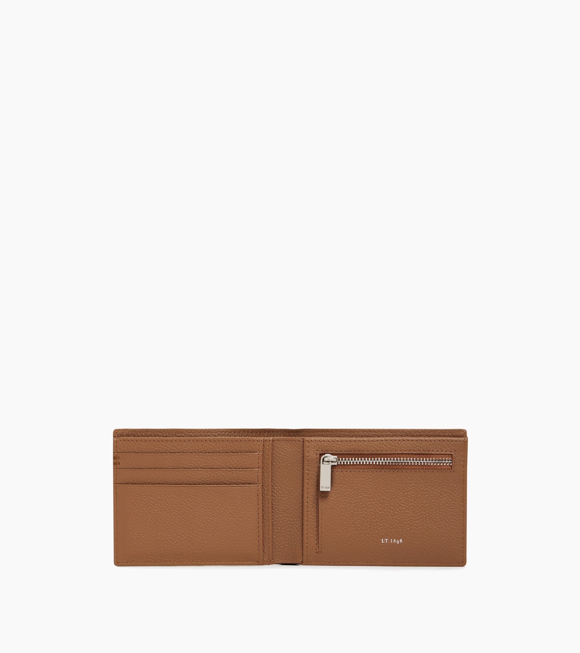 Lucien horizontal zipped wallet in grained leather