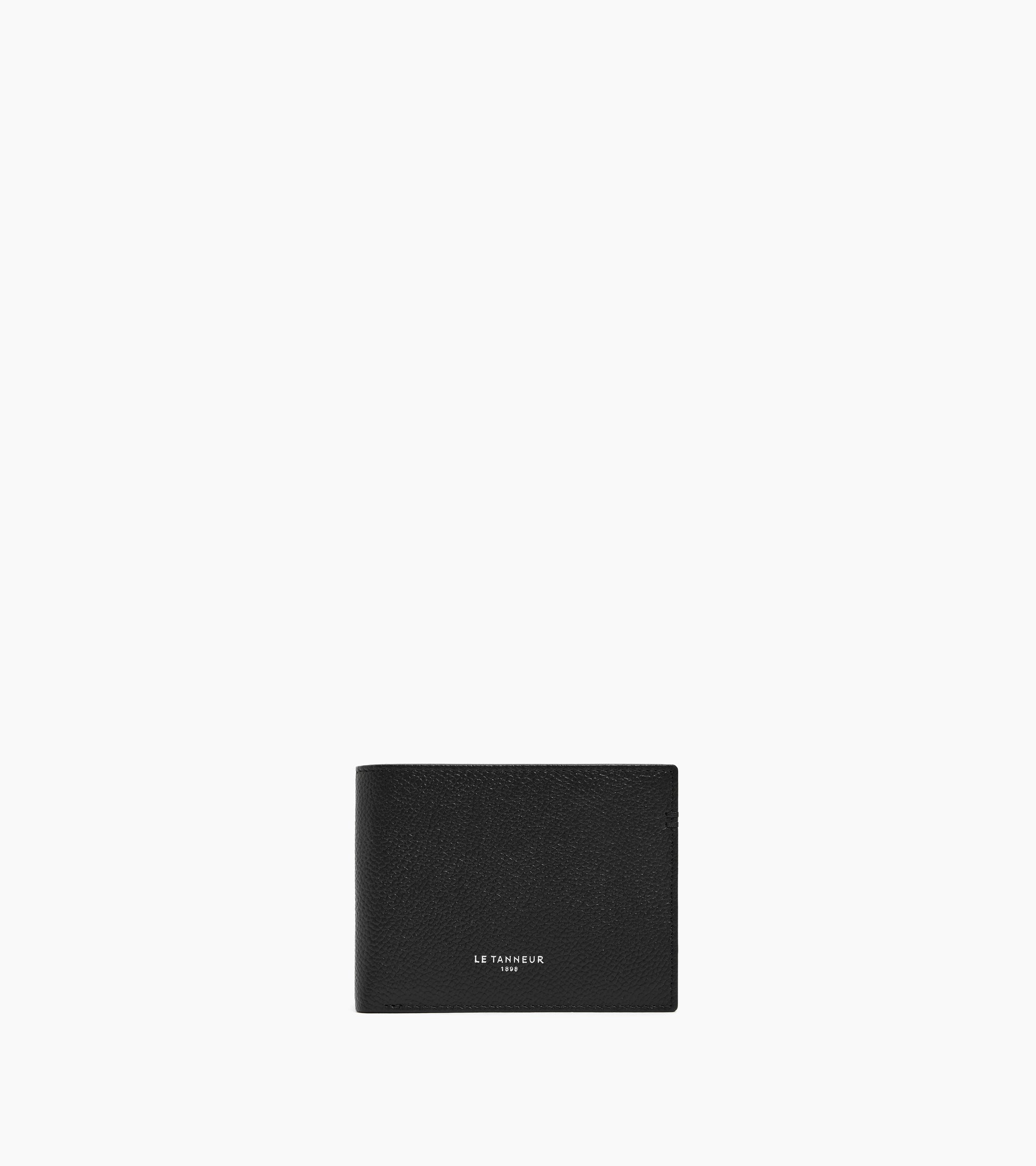 Cartera horizontal Lucien con cremallera de piel granulada