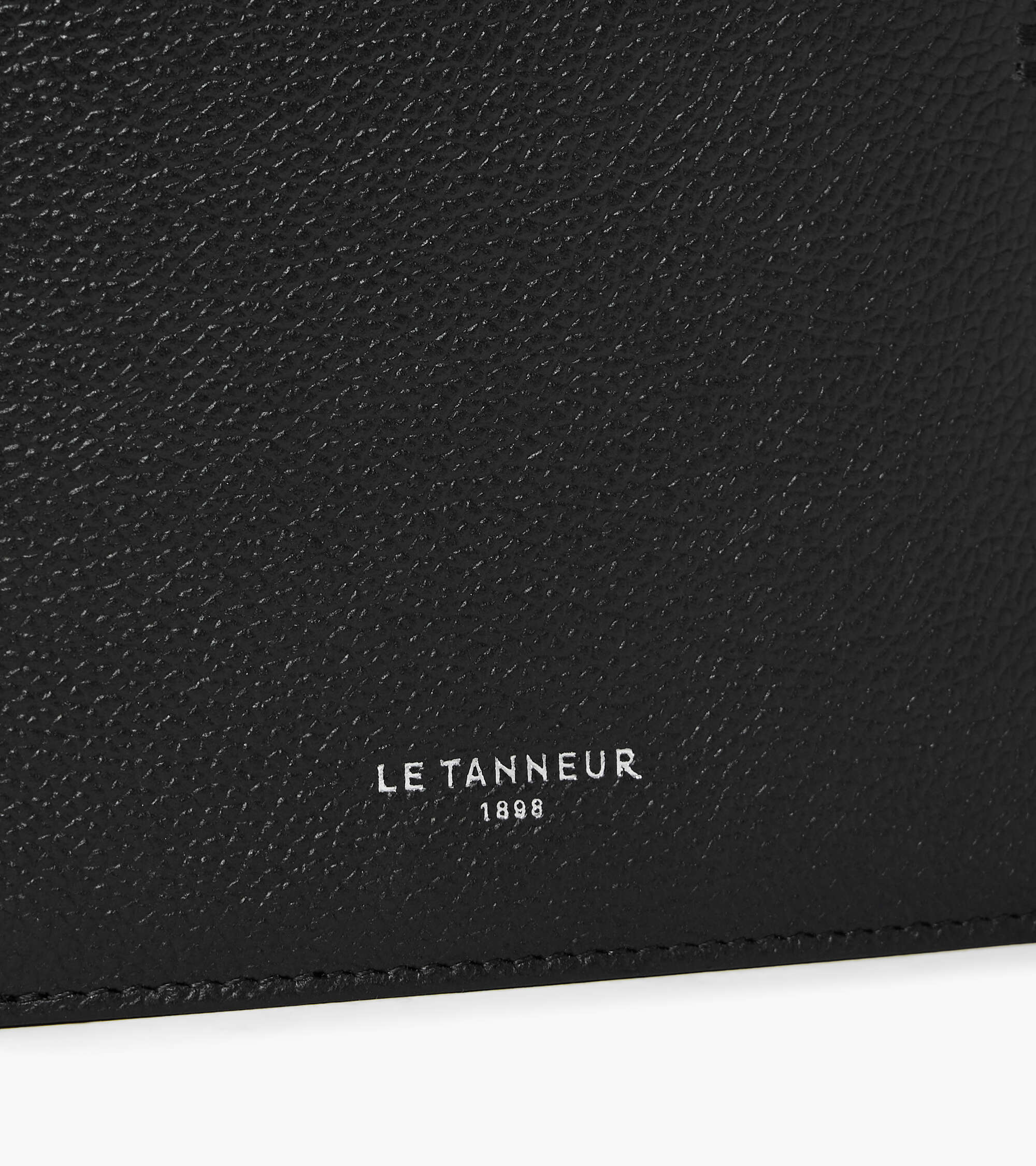Cartera horizontal Lucien con cremallera de piel granulada