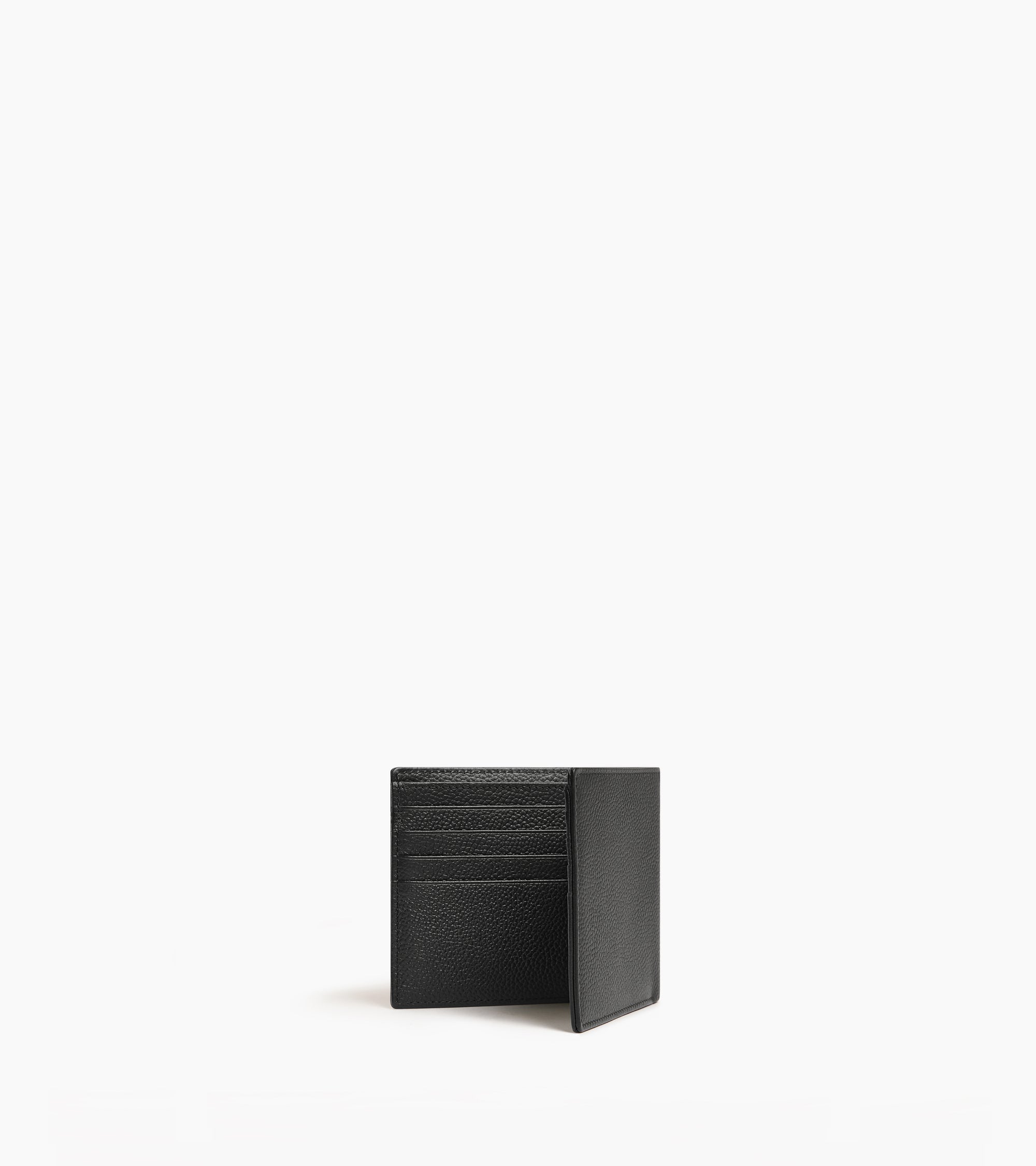 Lucien horizontal card holder in grained leather