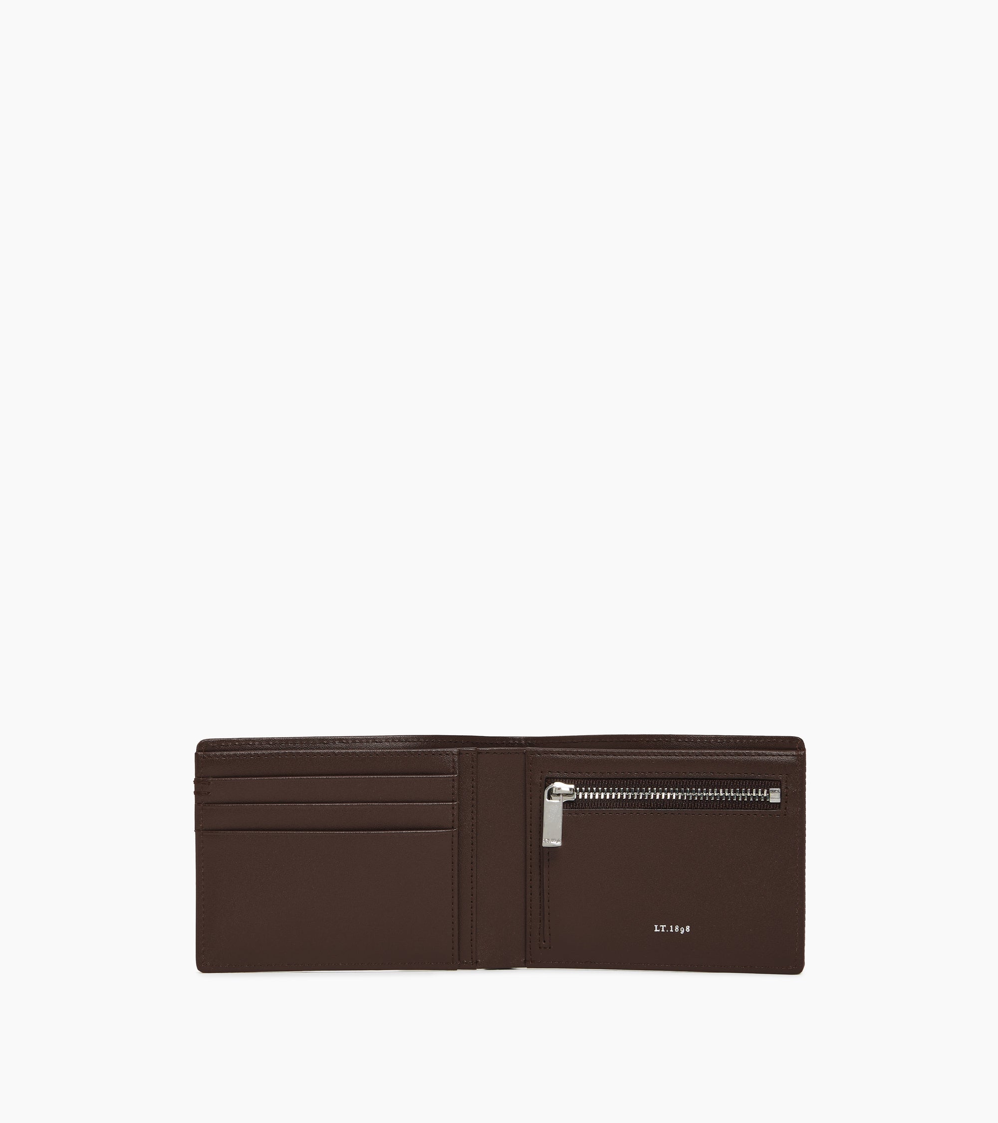 Cartera horizontal con cremallera Lucien de piel con la característica T