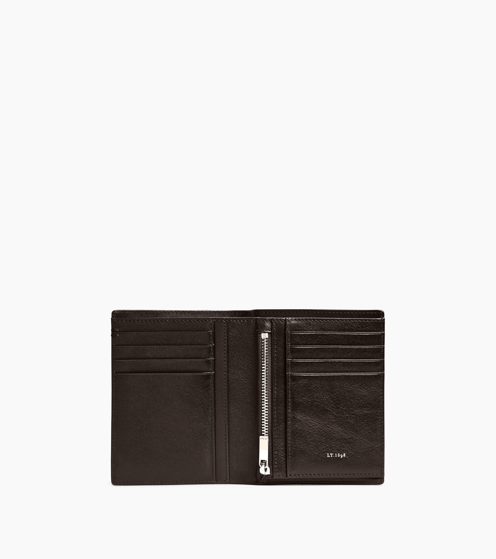 Lucien vertical zipped wallet in oiled leather