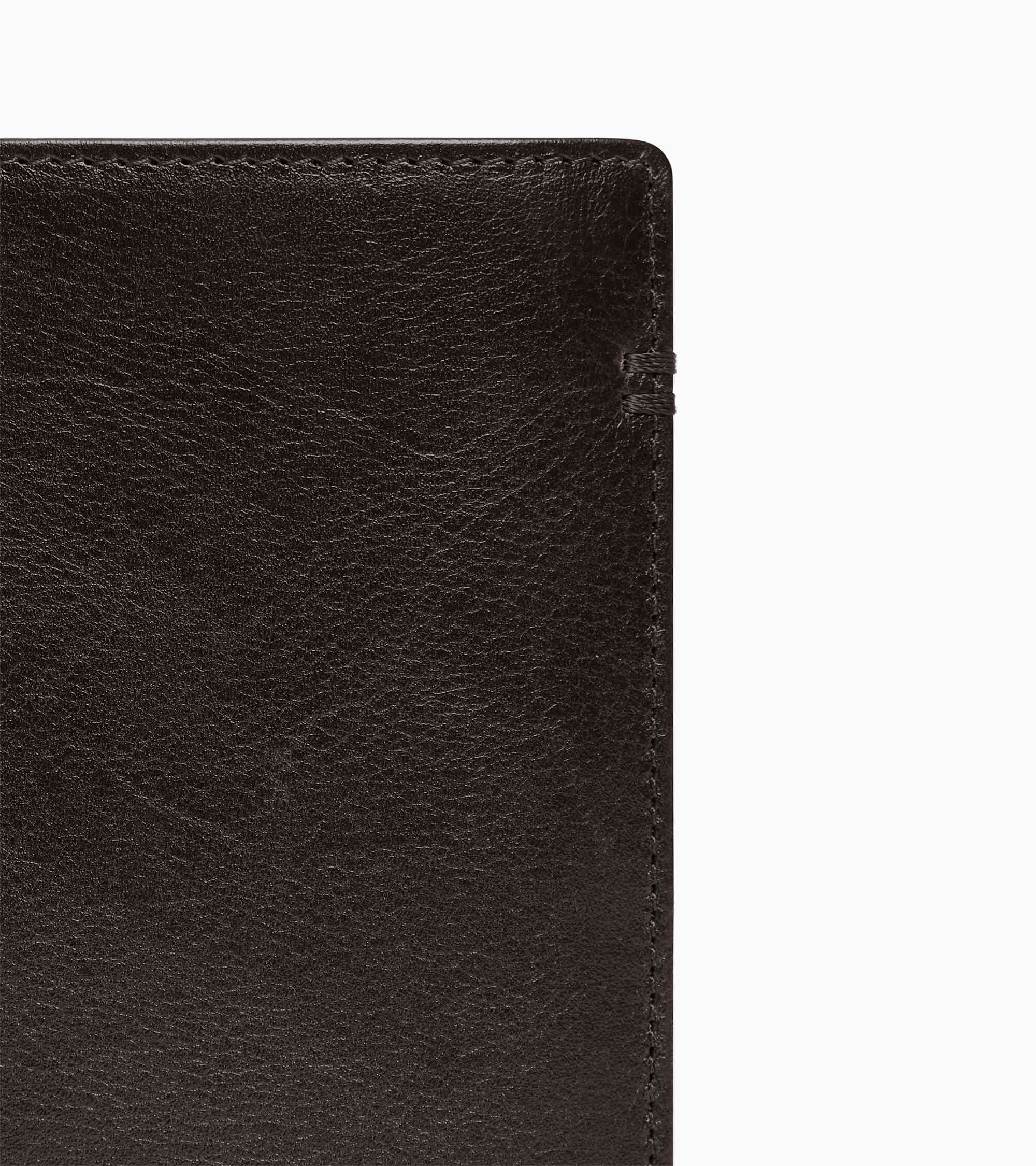 Lucien large vertical two-fold zipped wallet in oiled leather