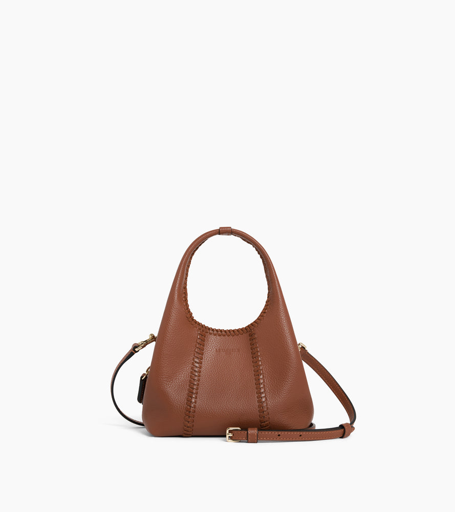 Mini-Handtasche Juliette aus genarbtem Leder mit Naht-Details