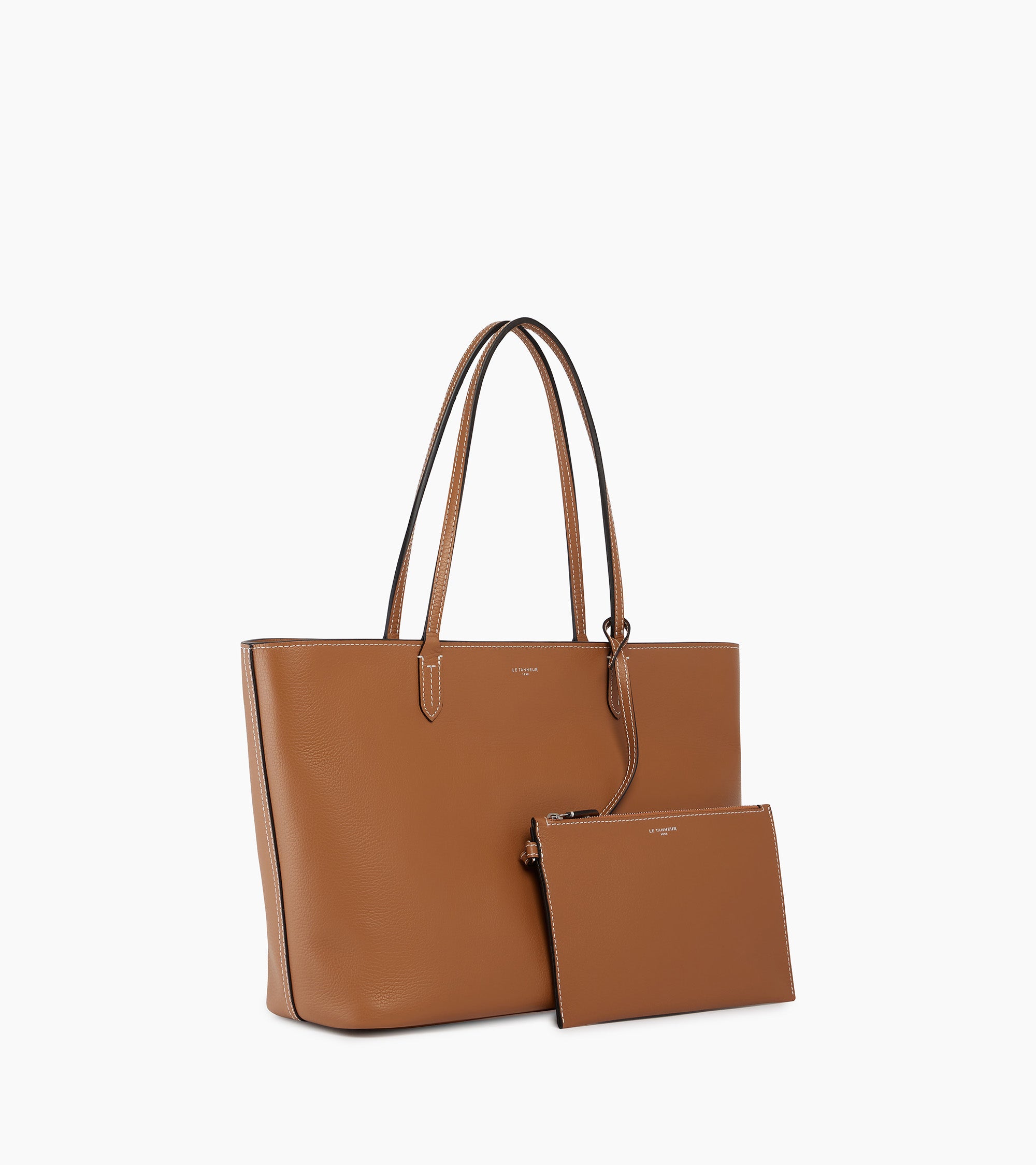 Grand sac cabas Louise en cuir grainé