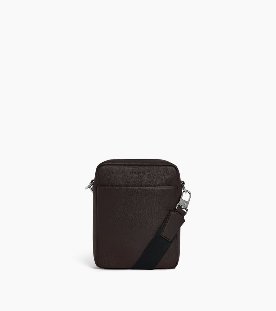Petite sacoche zippée Marceau en cuir grainé