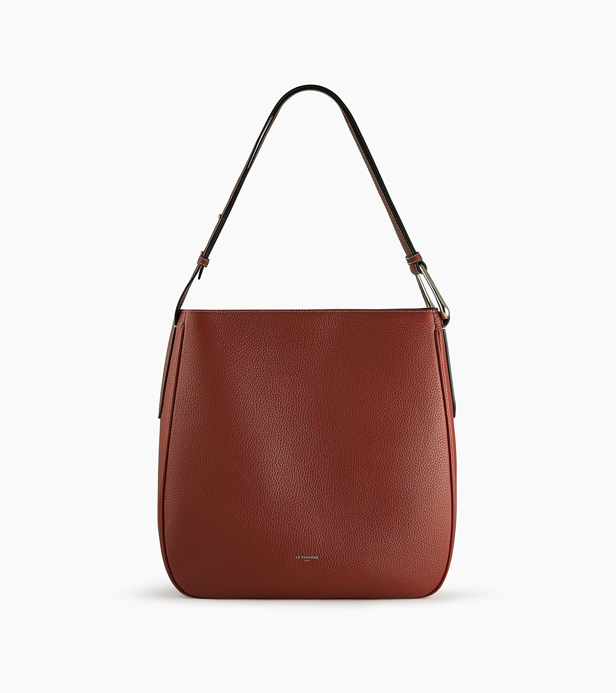 Grand sac hobo Madeleine en cuir de taurillon grainé