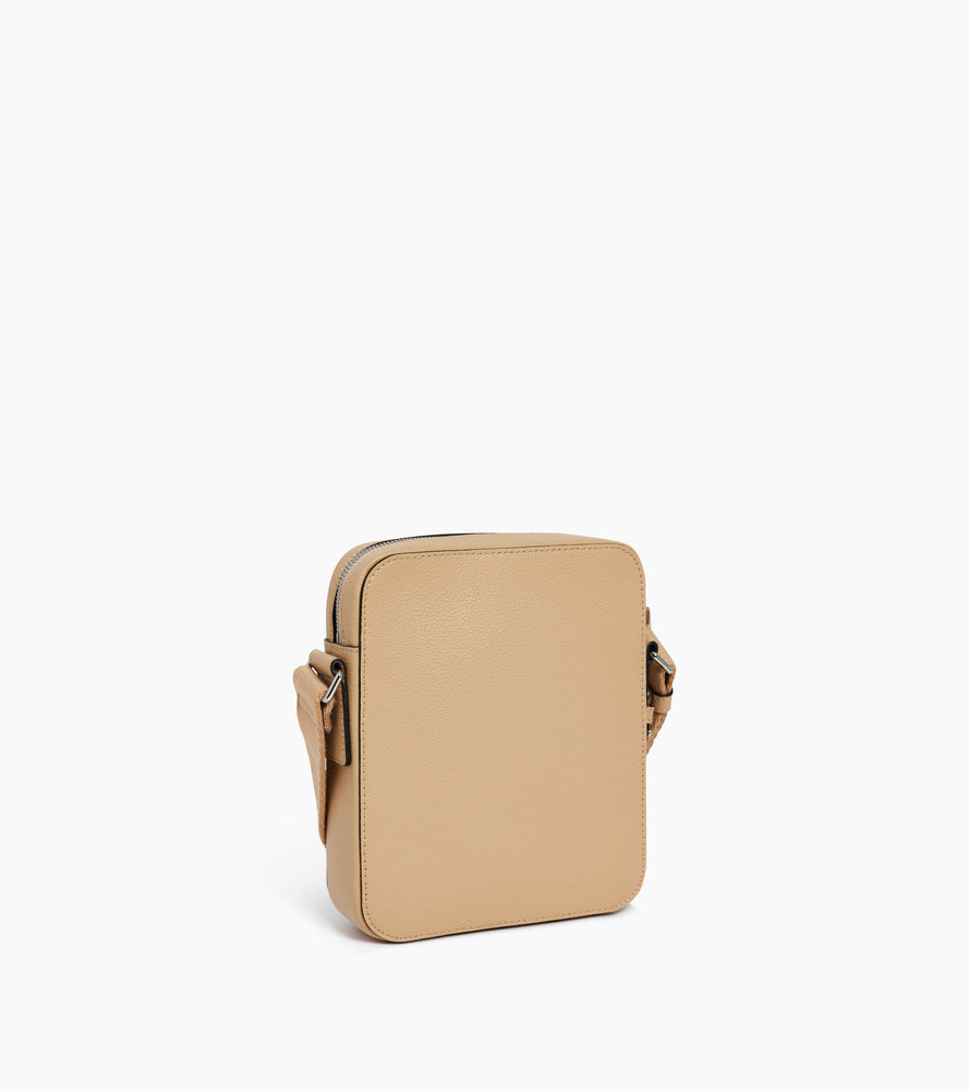 Petite sacoche zippée Emile en cuir grainé